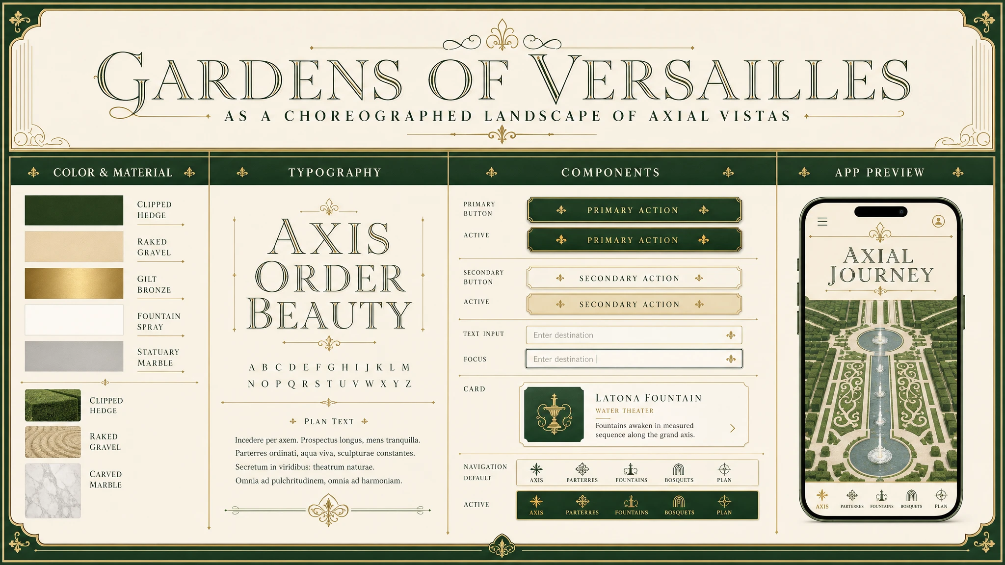 Versailles Bosquet Vistas design system