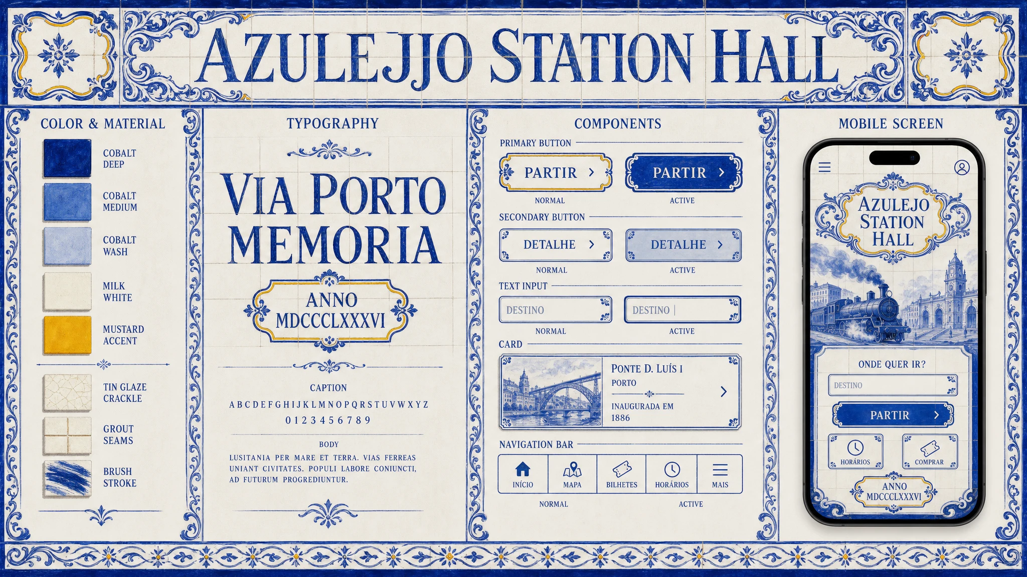 Azulejo Station Hall design system