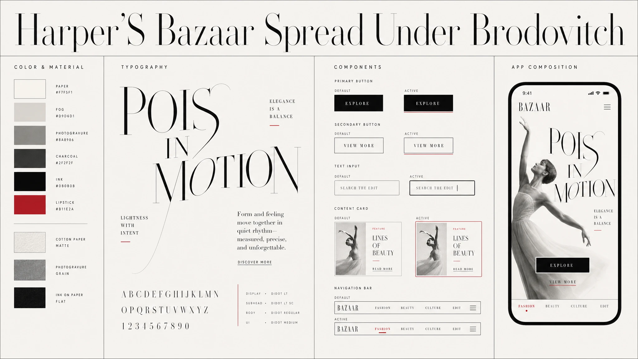 Brodovitch Bazaar Spread design system