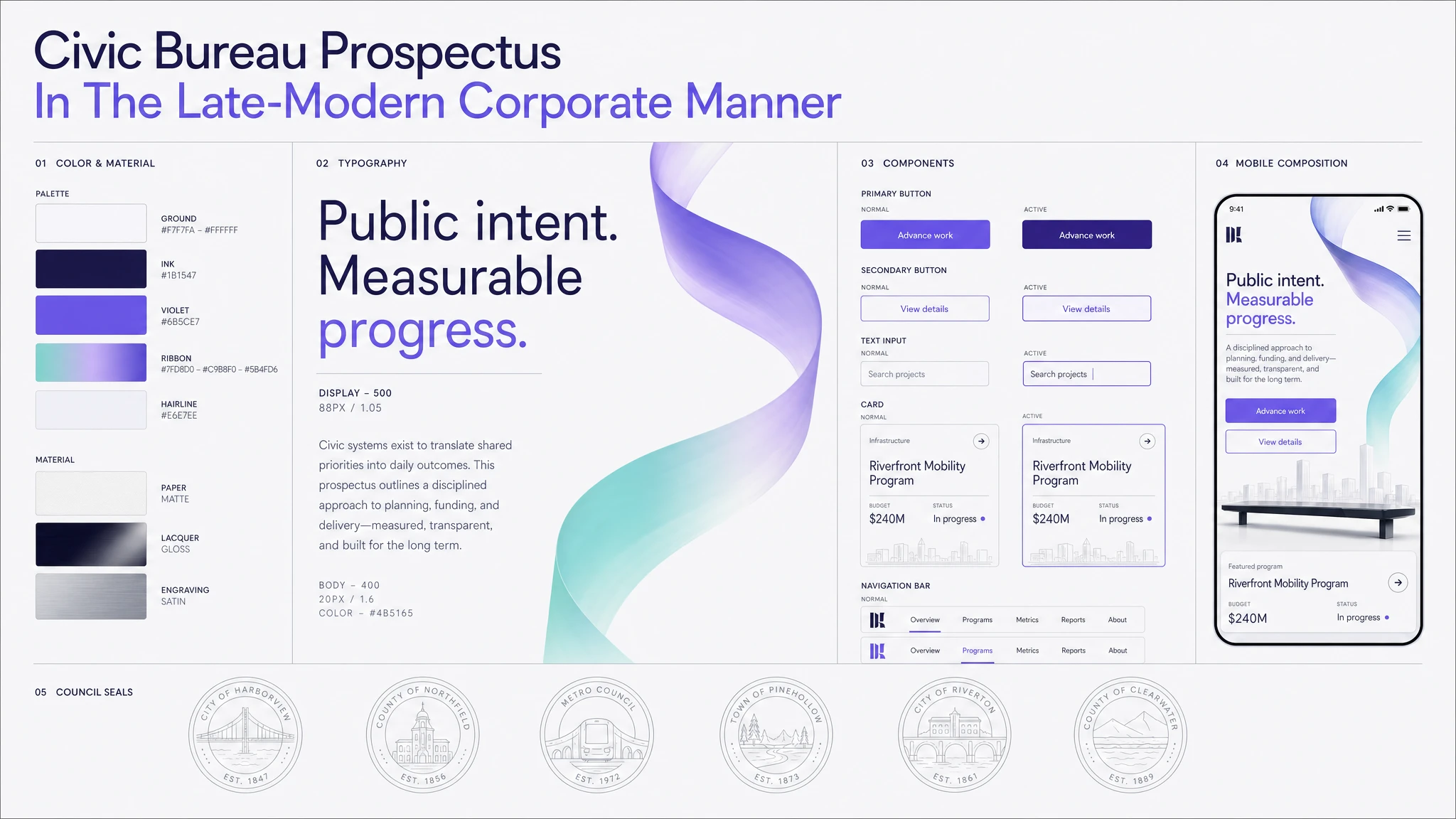 Civic Bureau Prospectus Late Modern design system