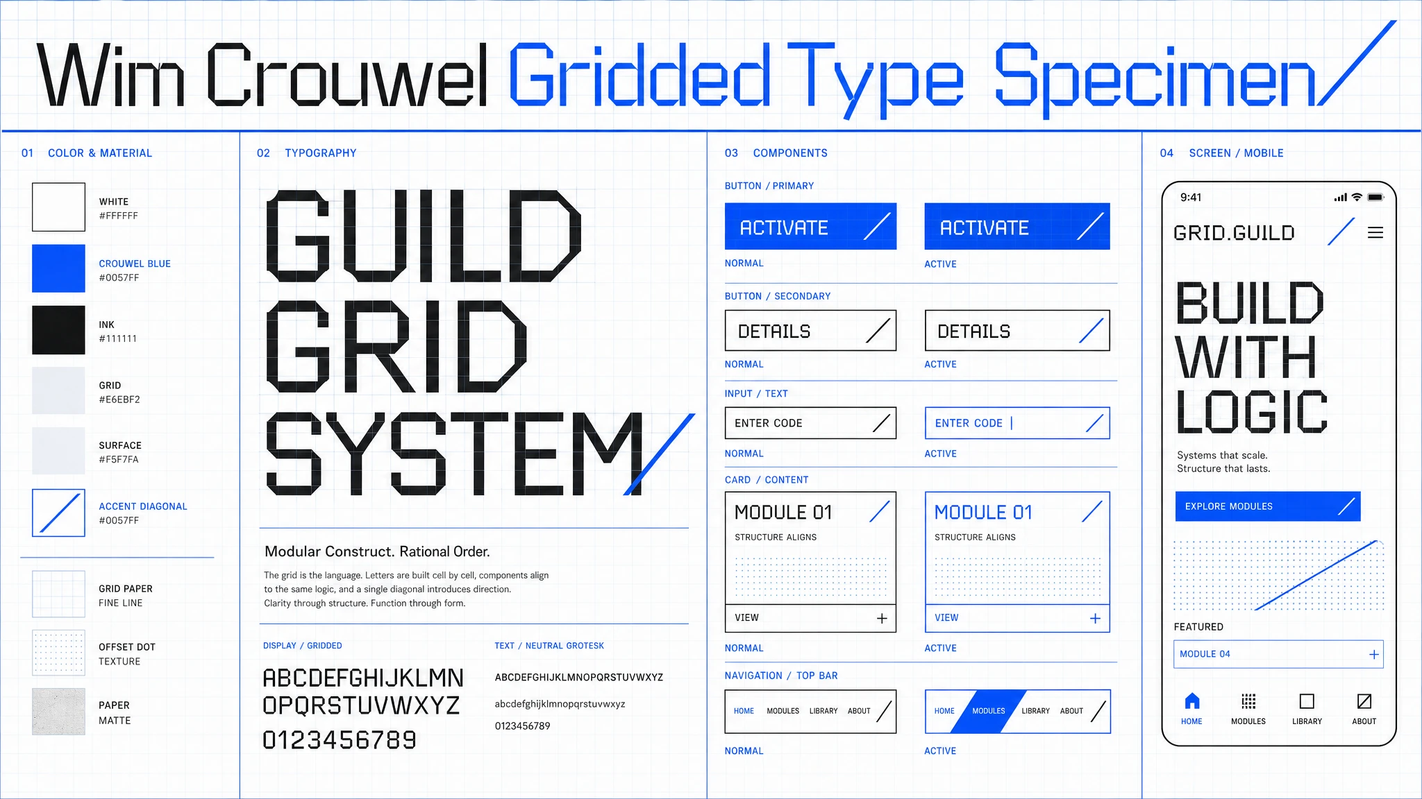 Crouwel Grid Specimen design system