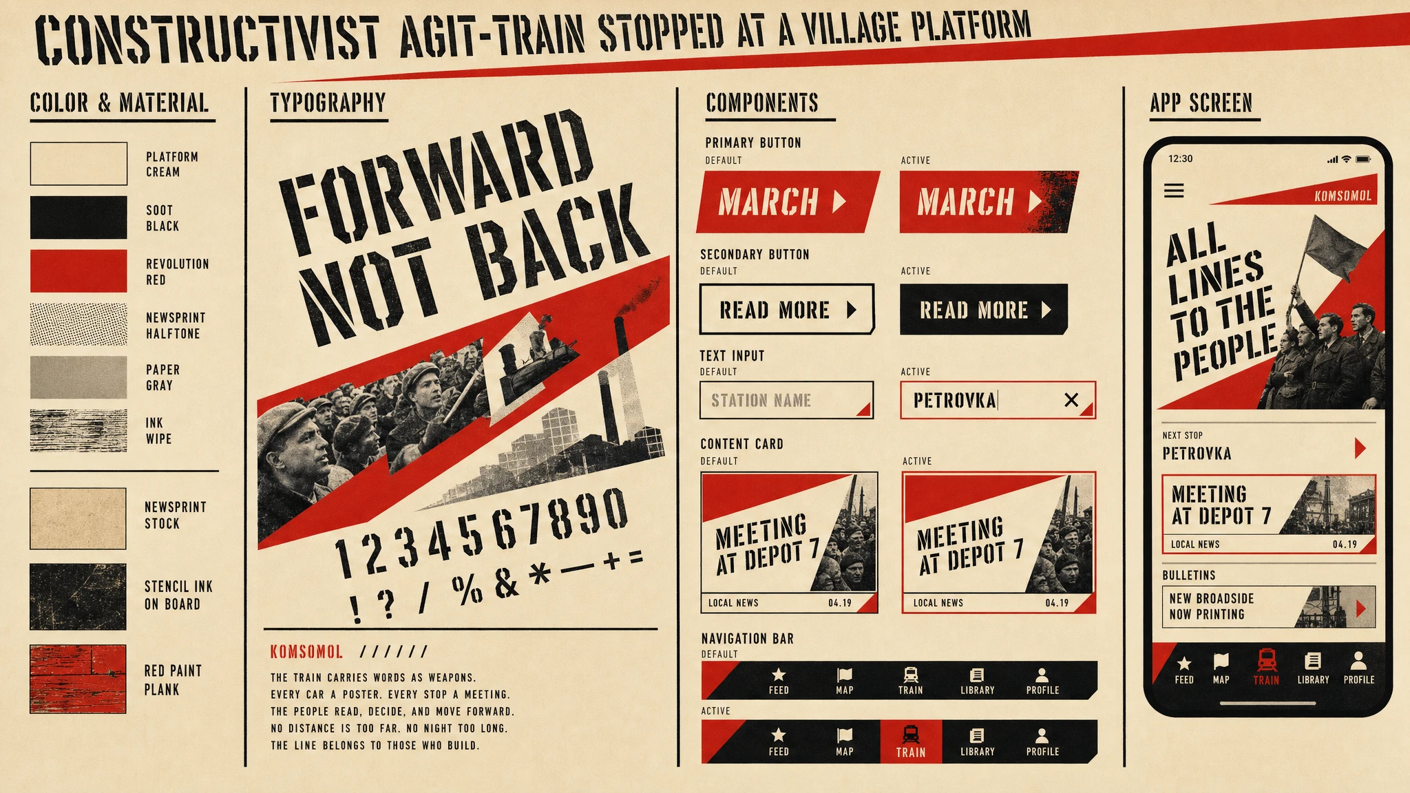 Constructivist Agit Train design system