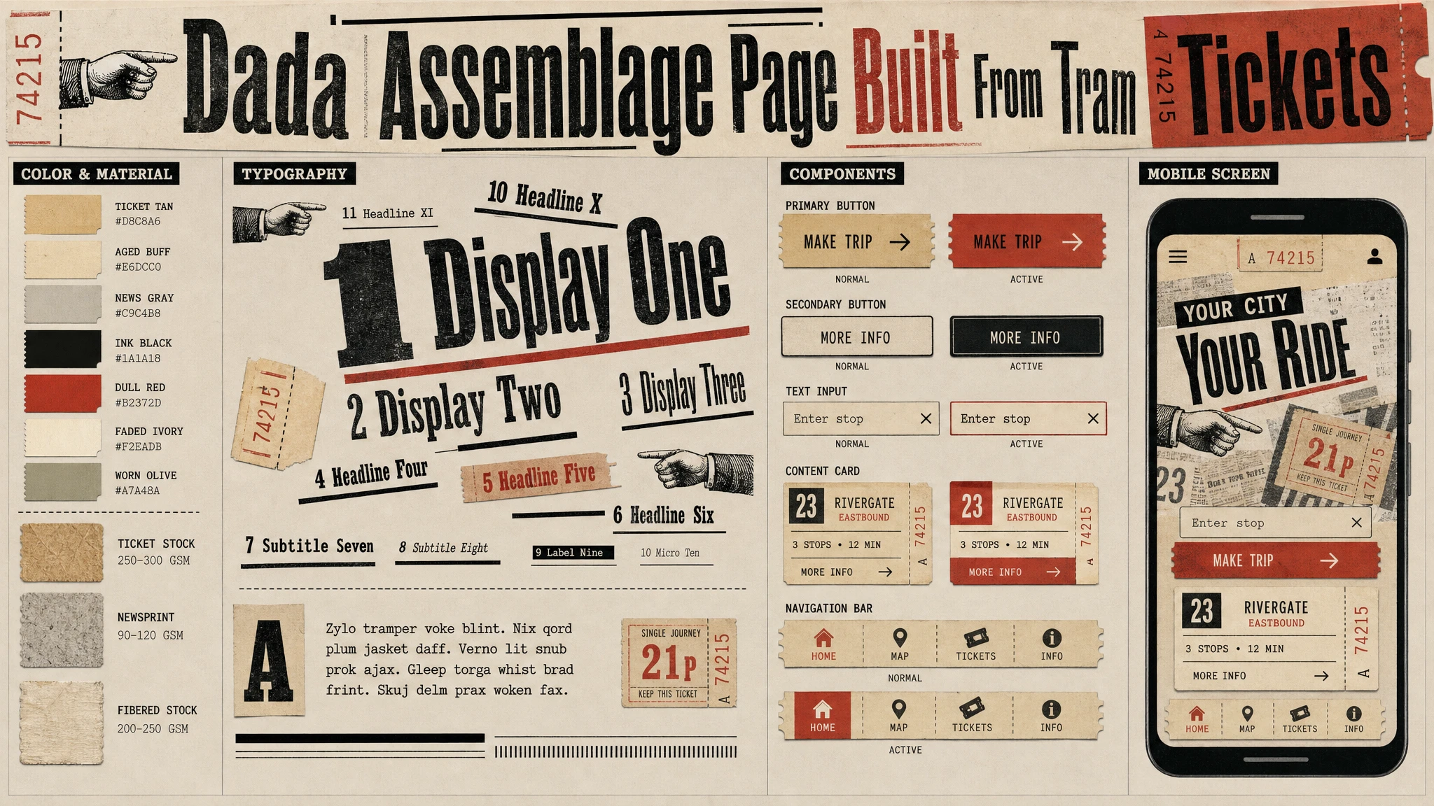 Merz Collage Page design system
