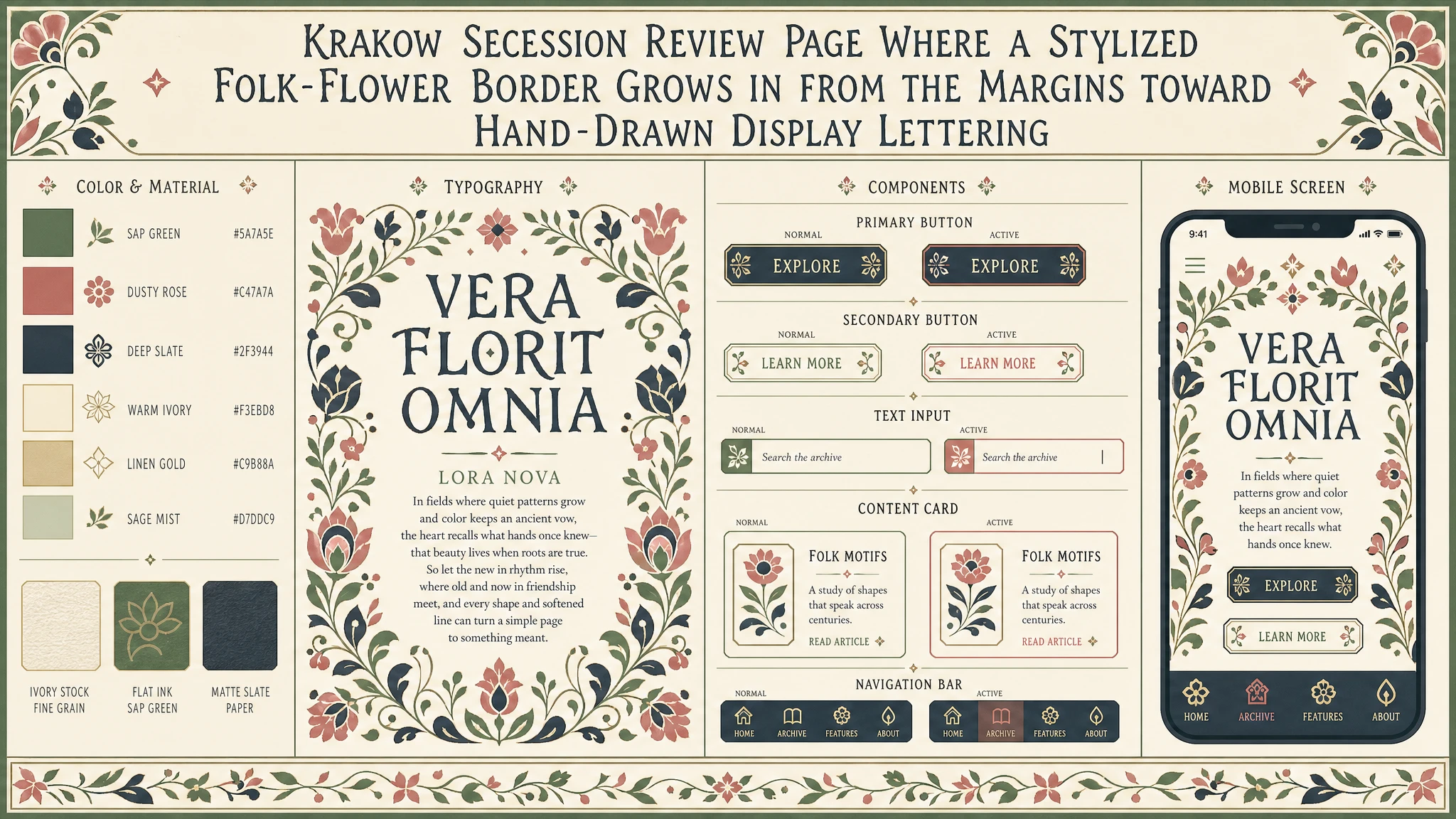 Mloda Polska Secession Page design system