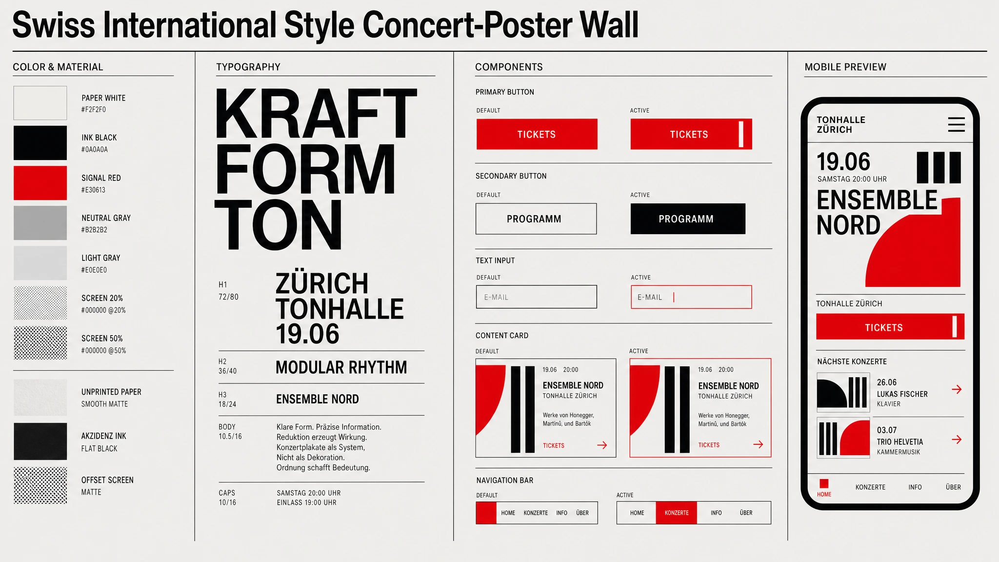 Swiss Grid Poster Wall design system