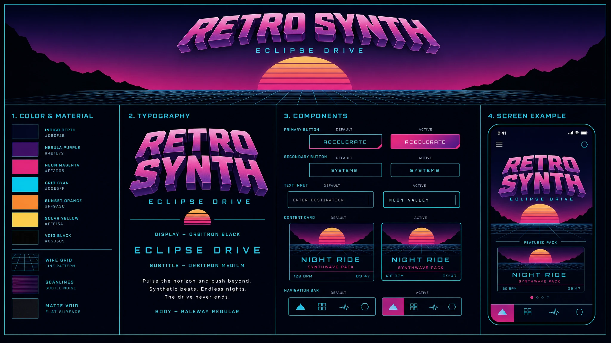 Grid Horizon Sunset design system