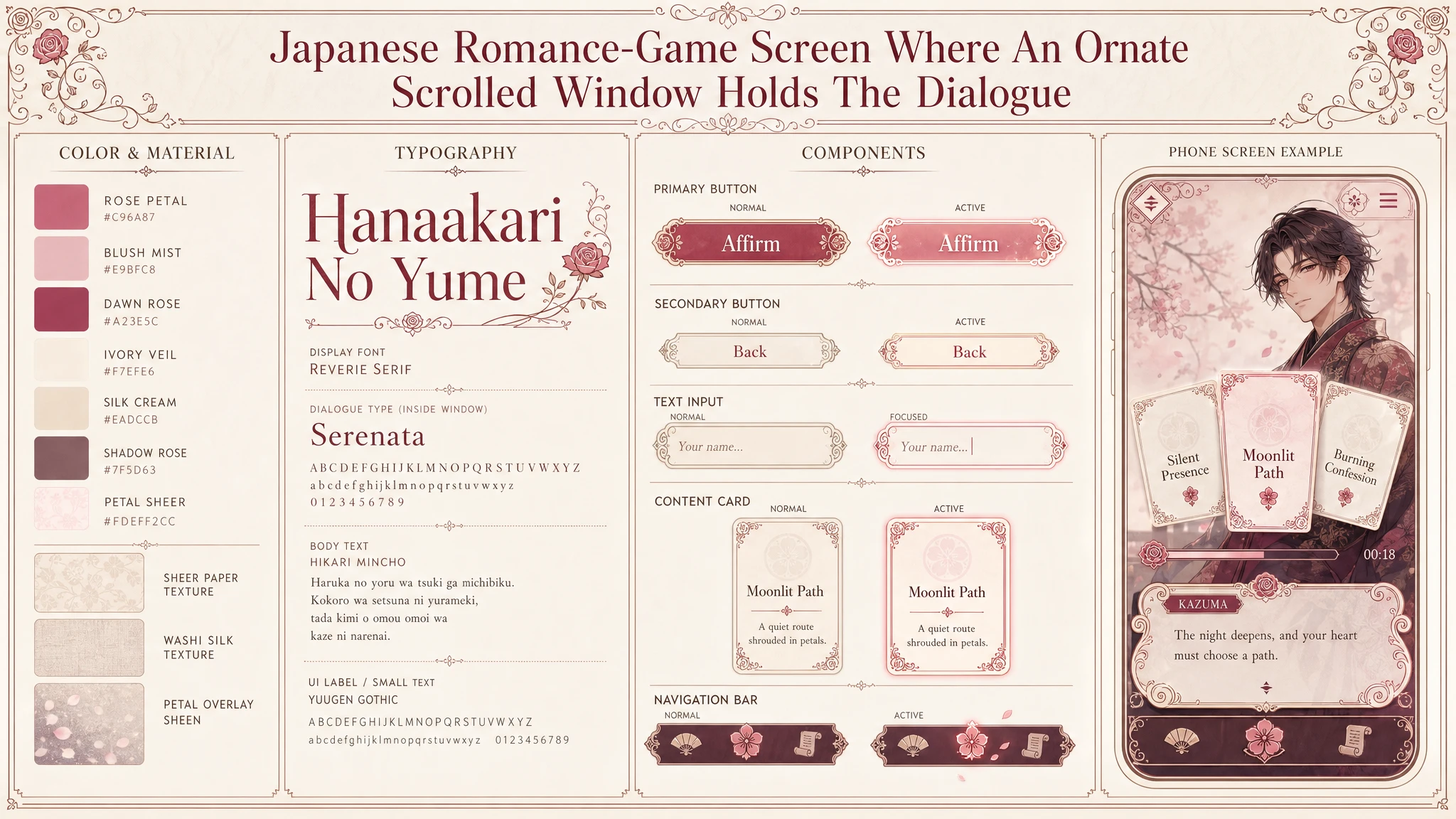 Otome Choice Frame design system