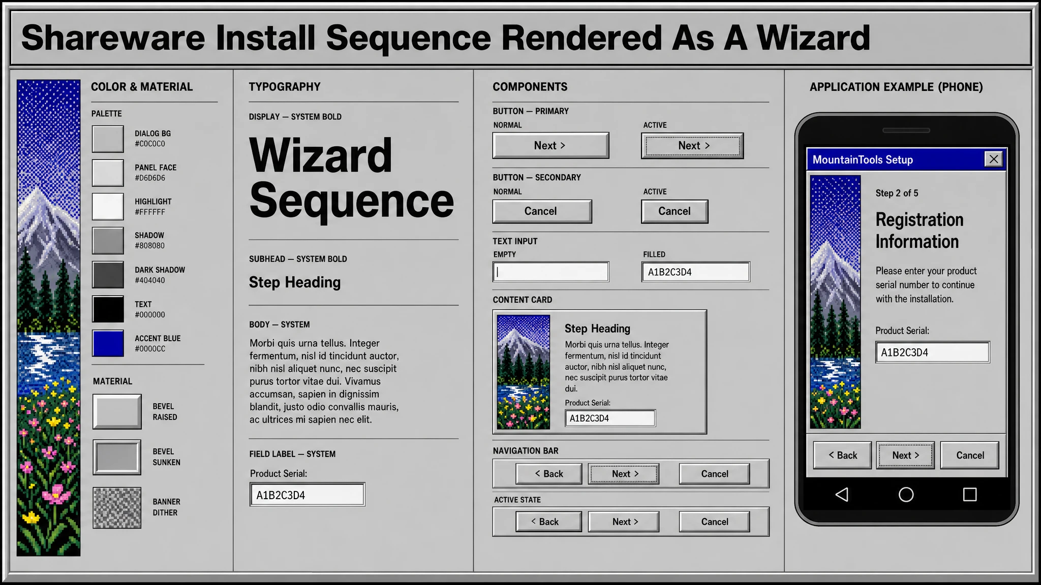 Shareware Installer Screens design system