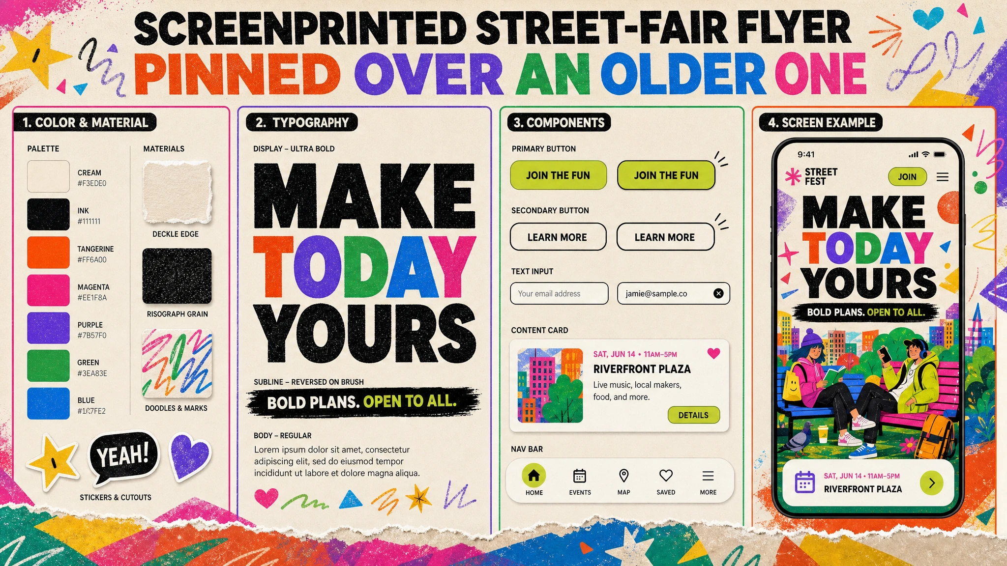Fly Posted Festival Hoarding Built design system