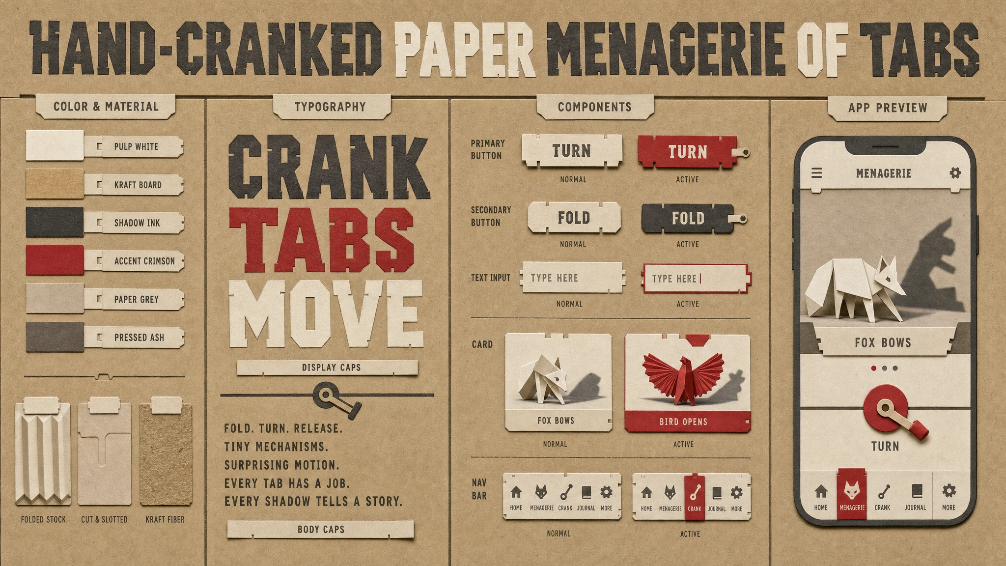 Crank Paper Menagerie design system