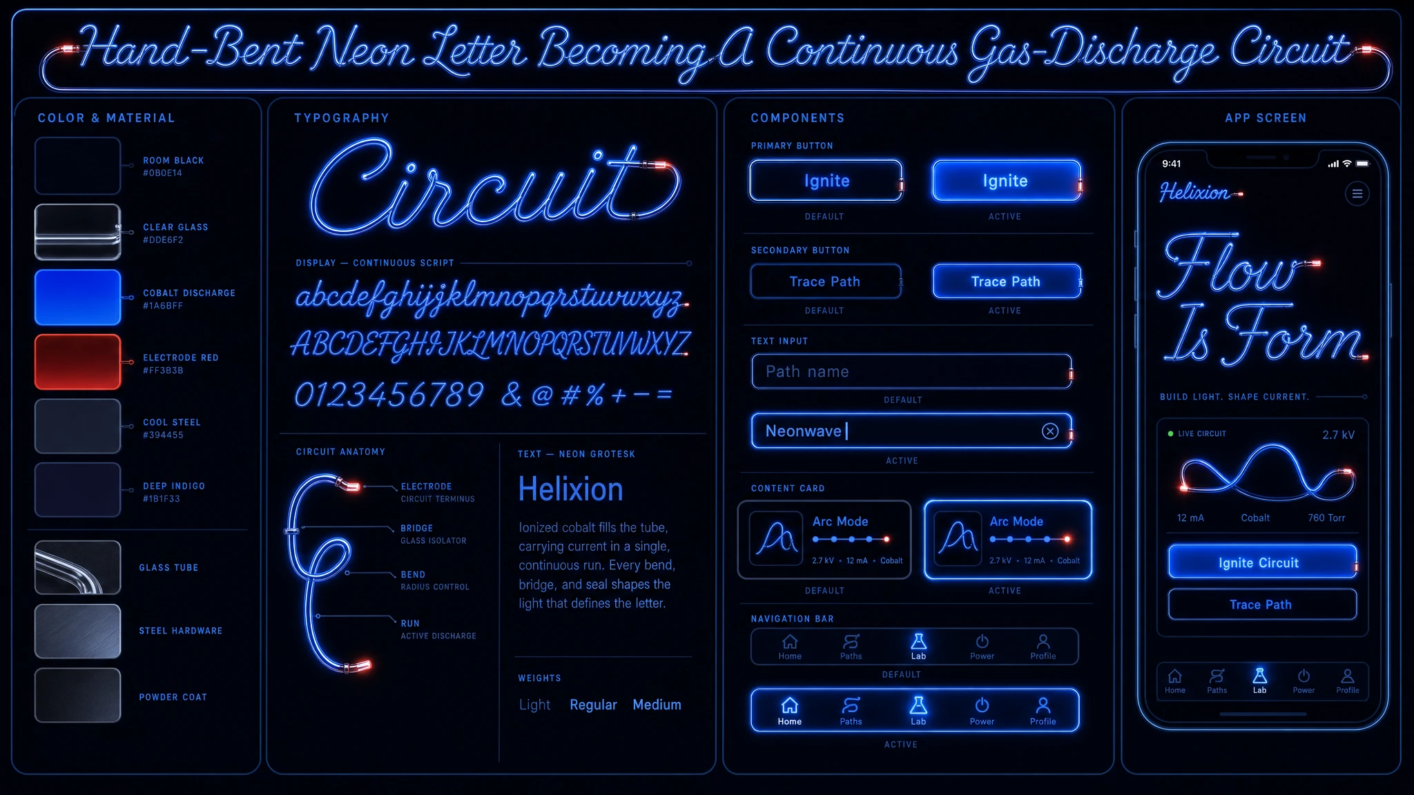 Hand Bent Neon Circuit design system