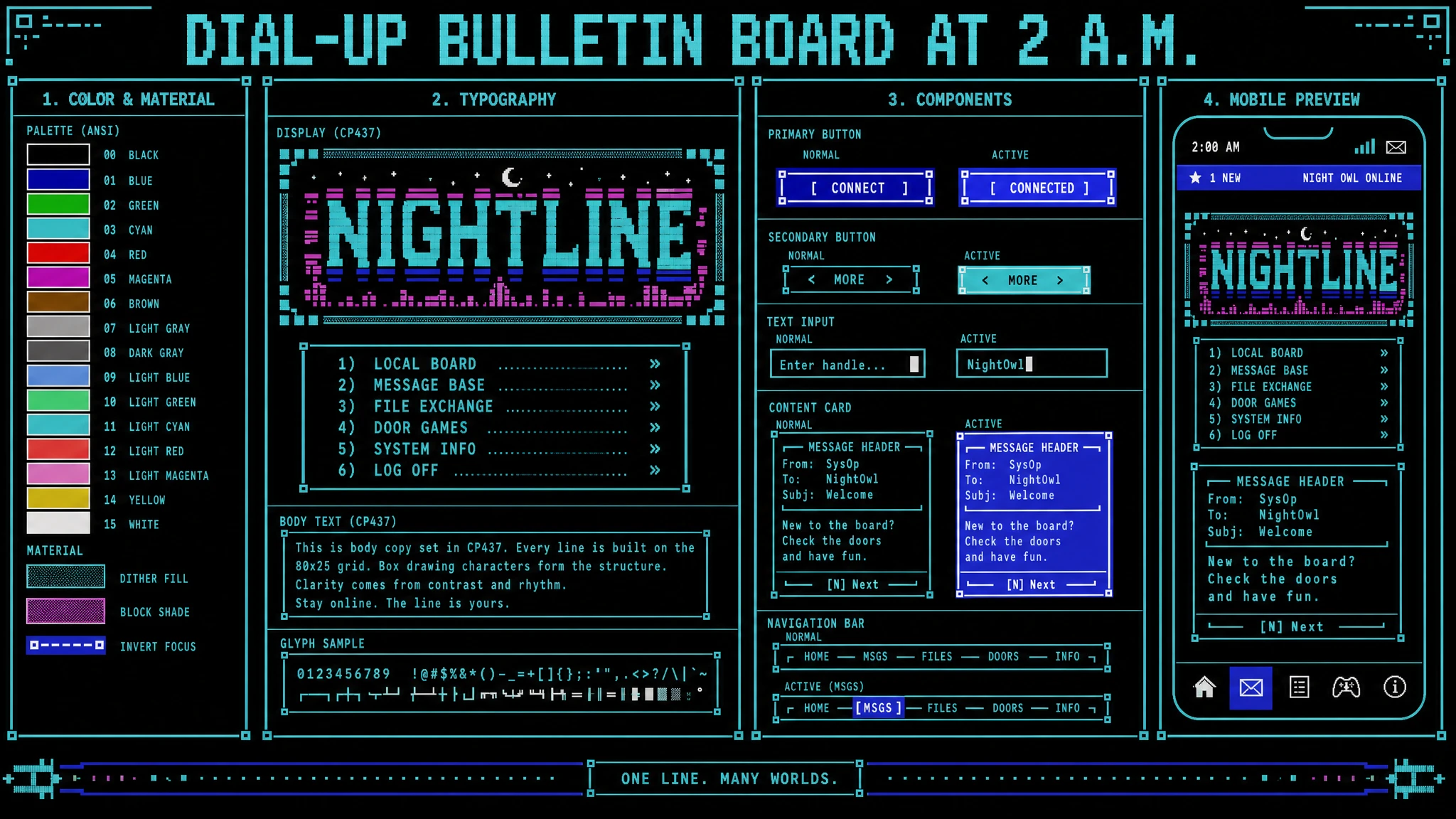 ANSI BBS Nightboard design system