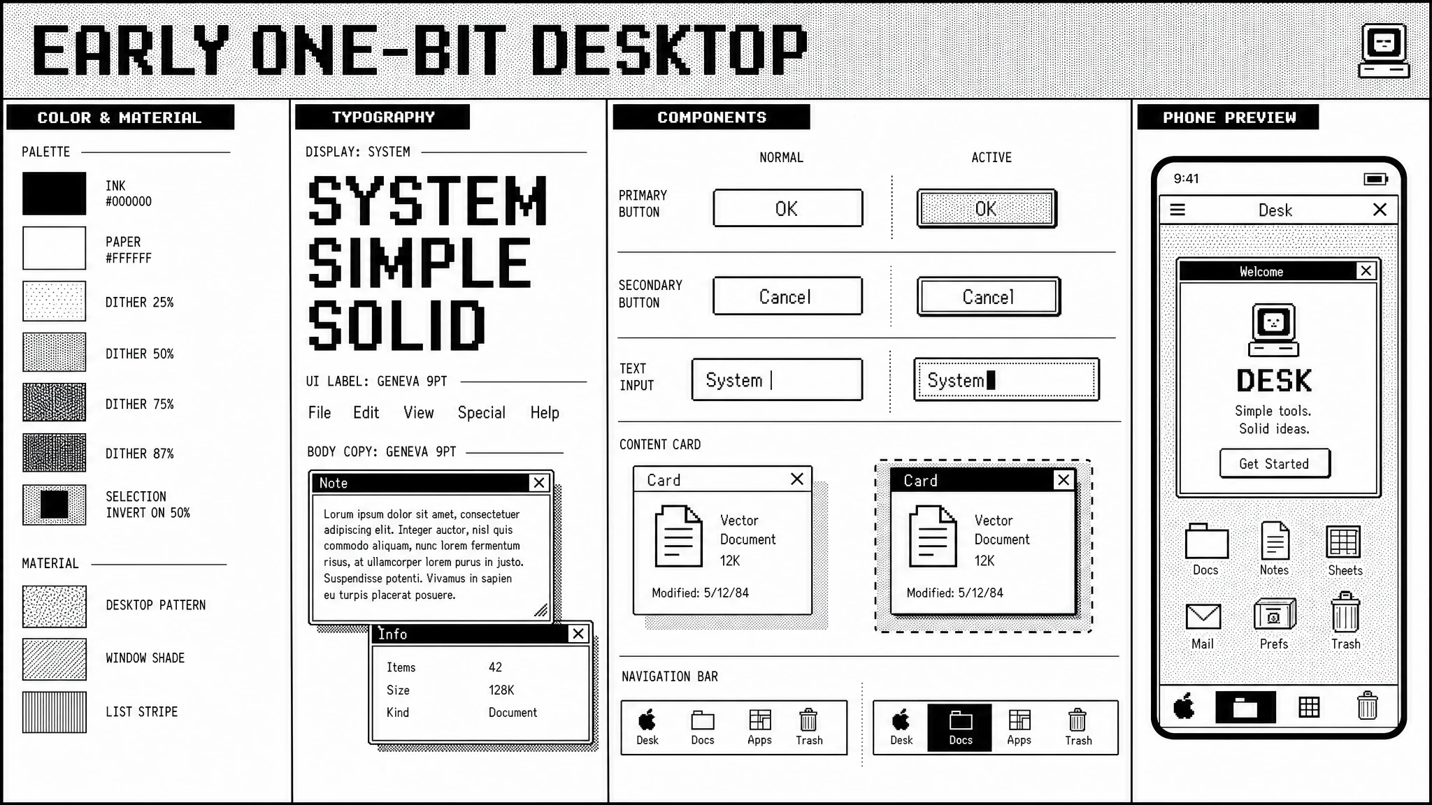 One Bit Desktop design system
