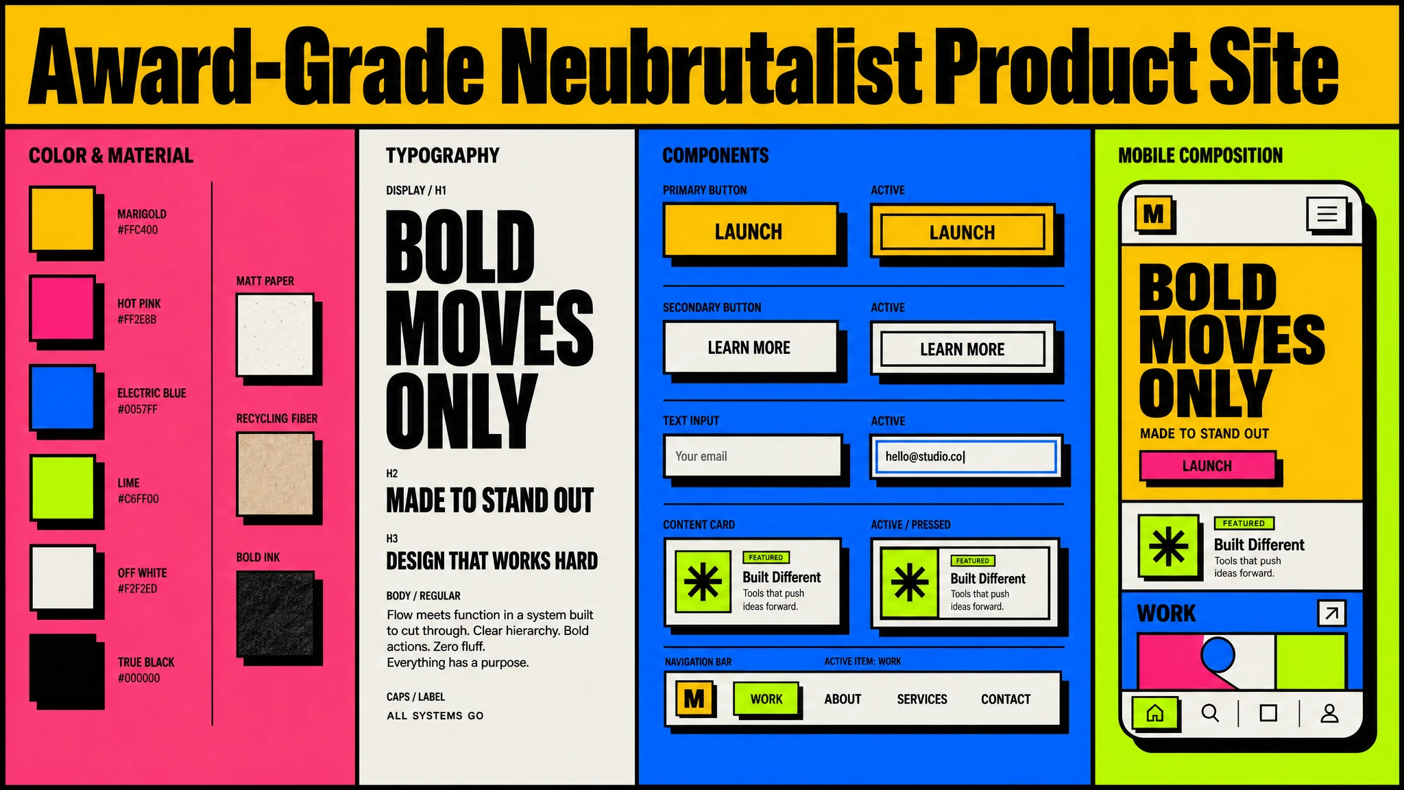 Neubrutalist Award Grade design system