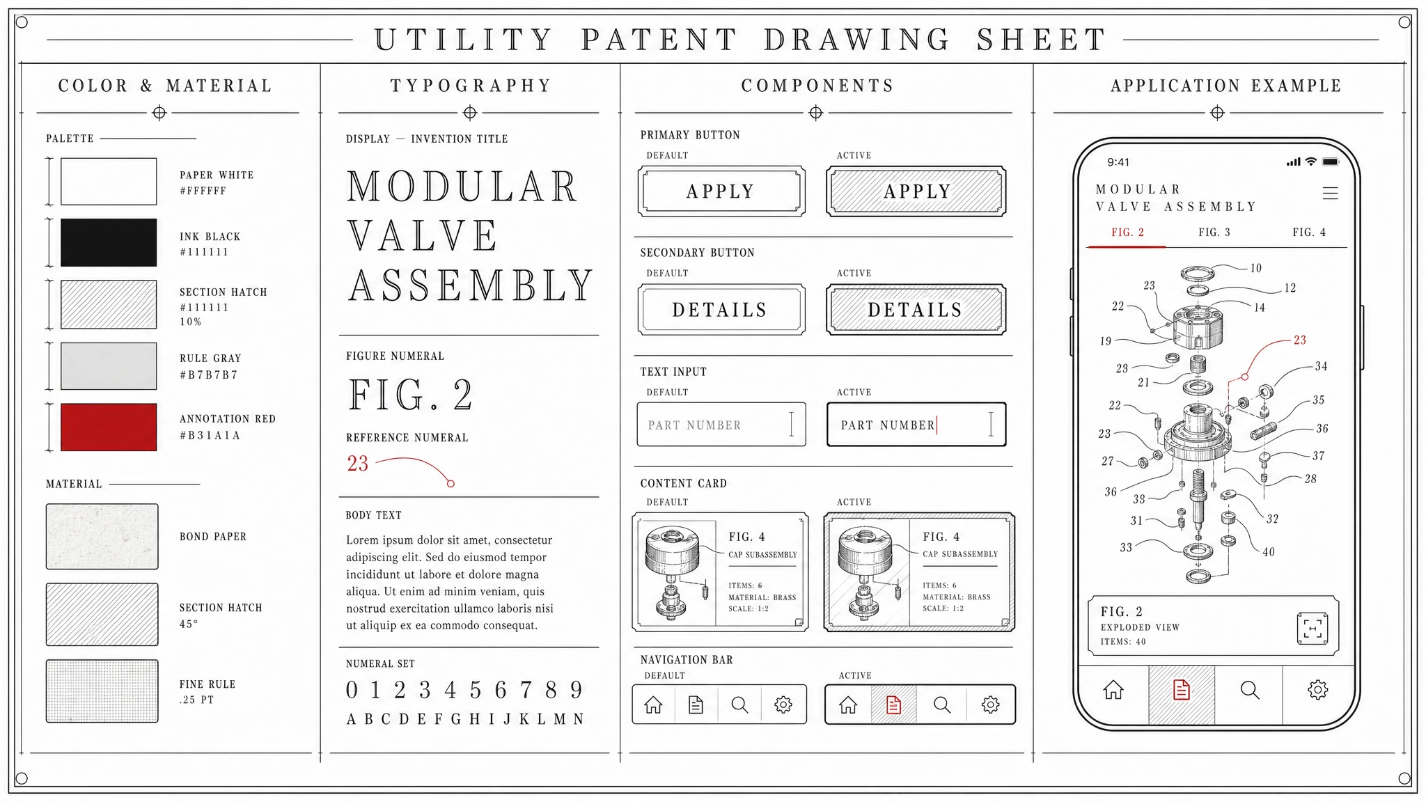 Patent Drawing Sheet design system