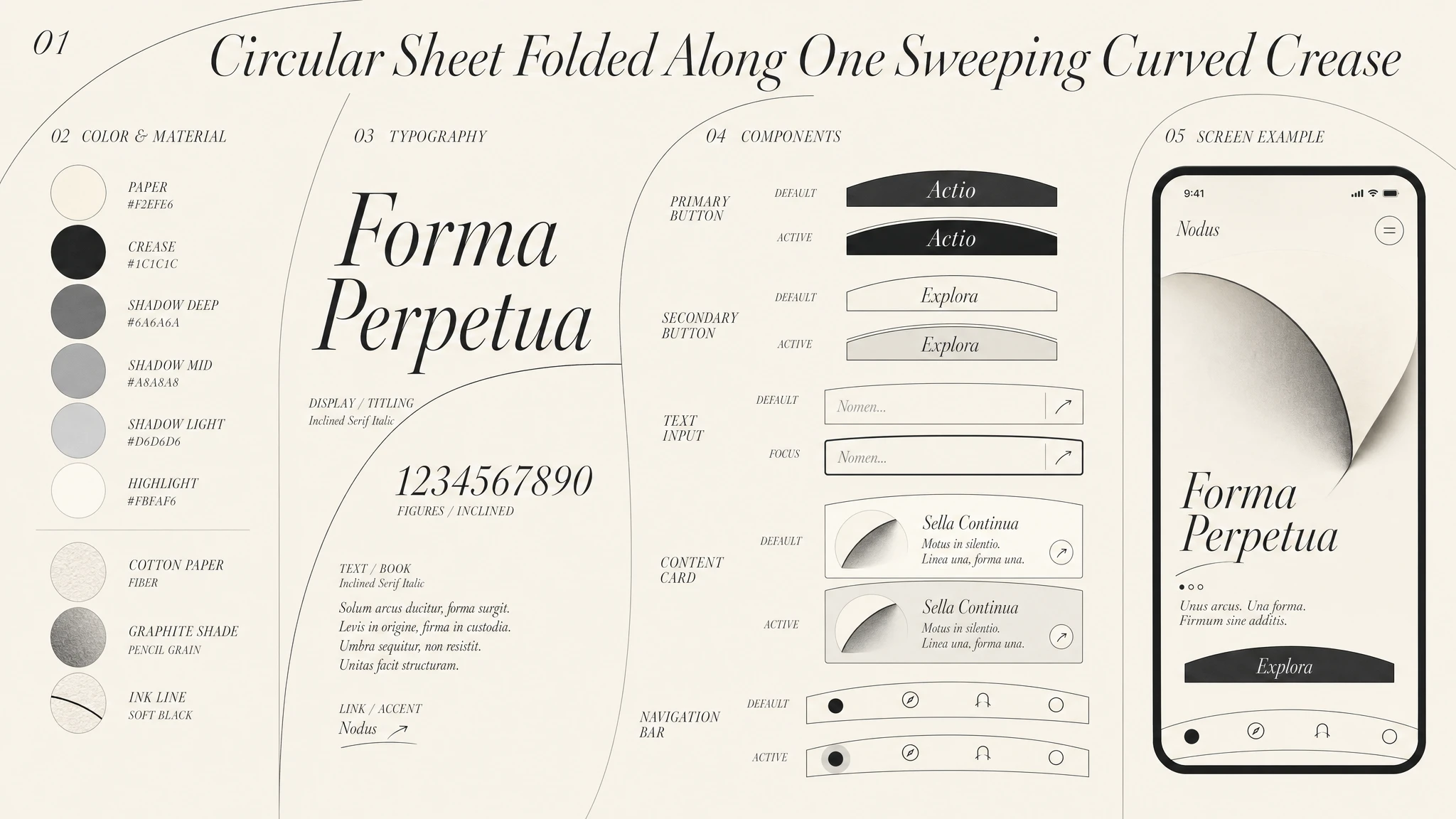 Curved Crease Shell design system