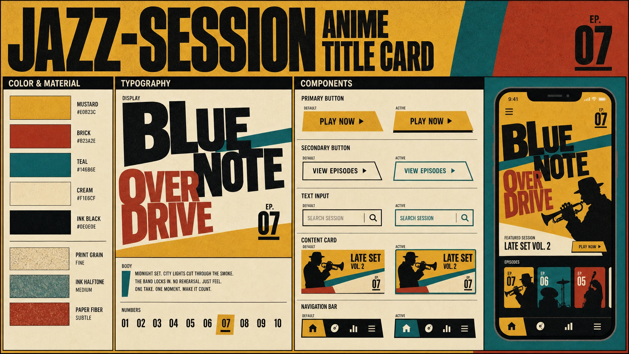 Bebop Title Card design system