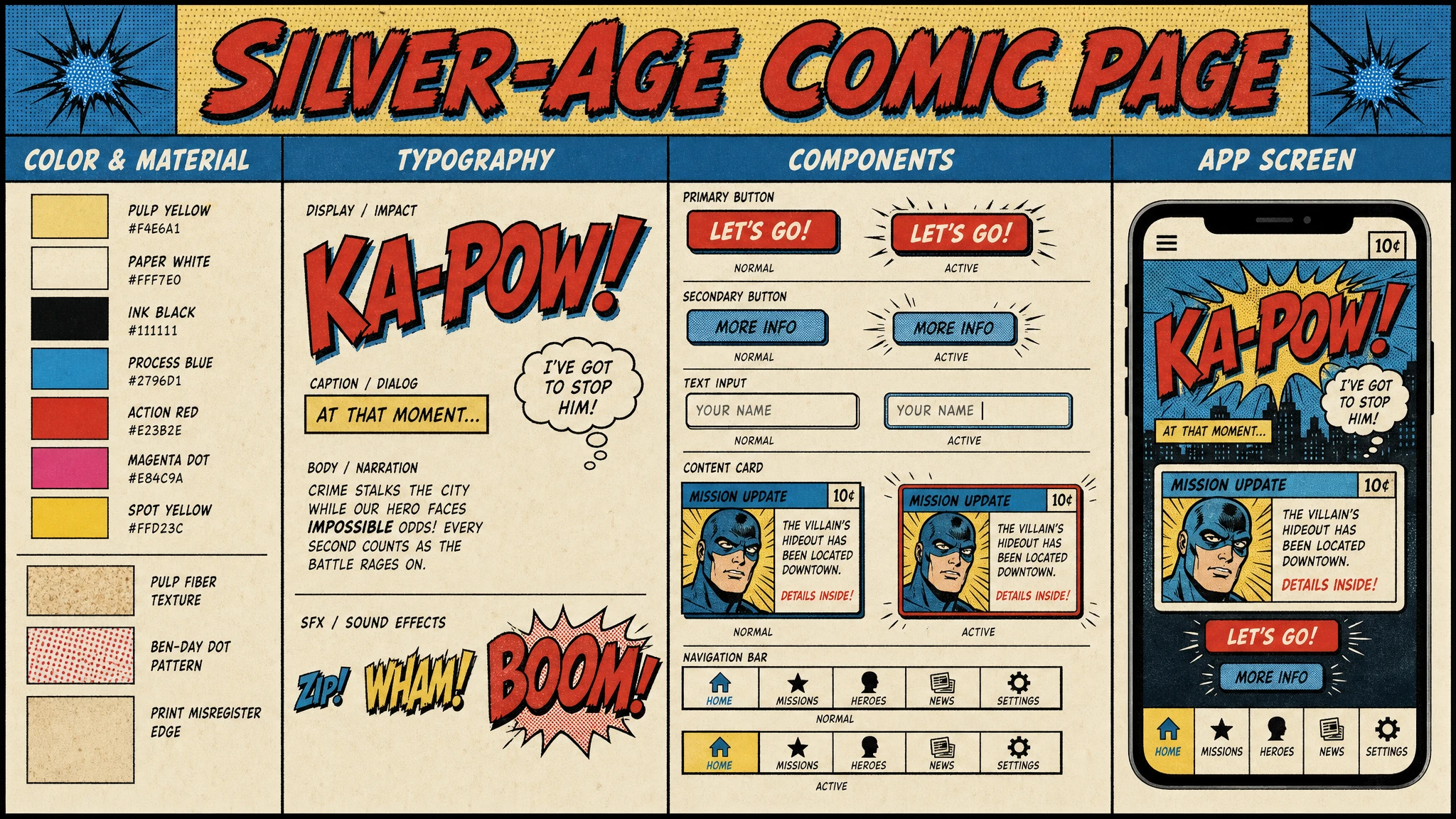Benday Comic Page design system