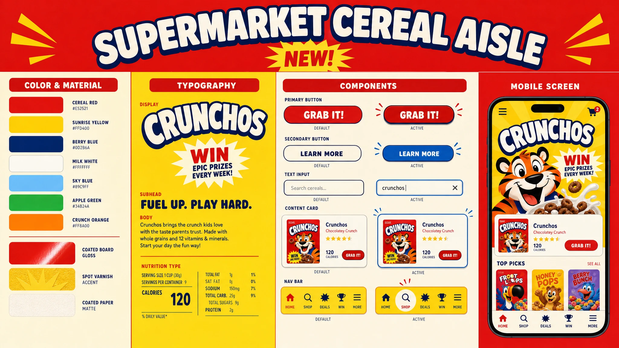 Cereal Box Aisle design system