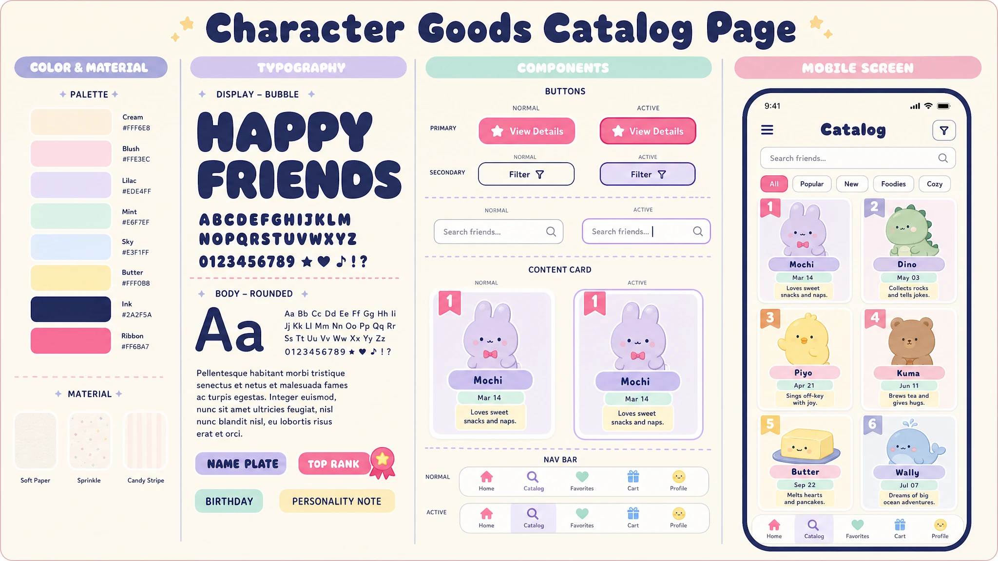 Character Goods Catalog design system