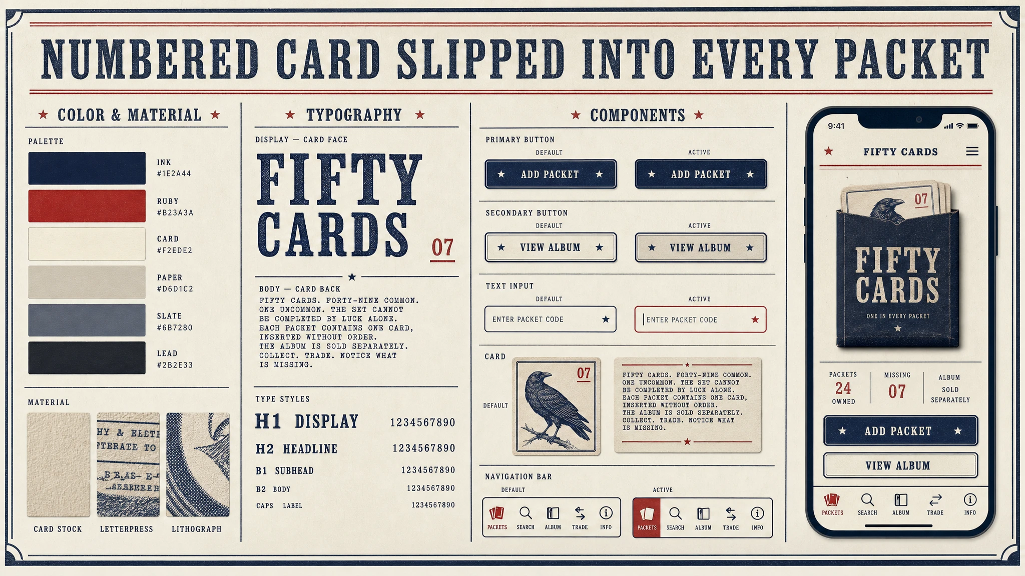 Insert Card Numbered Series design system
