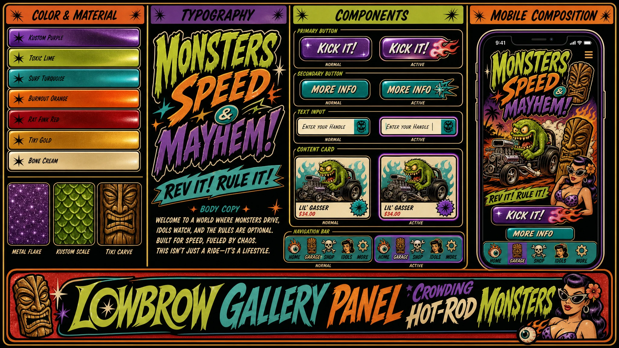 Lowbrow Gallery Panel design system