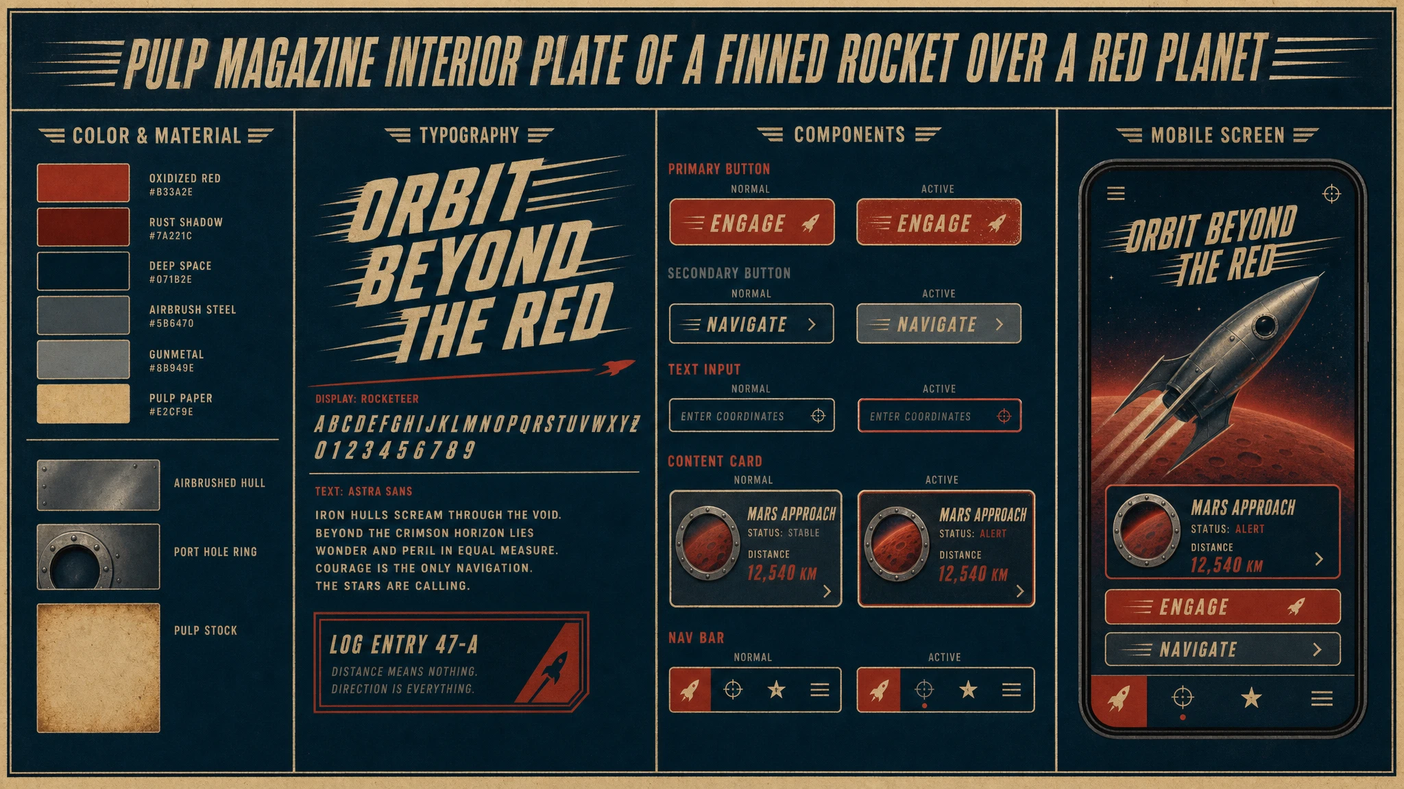 Pulp Rocketship Plate design system