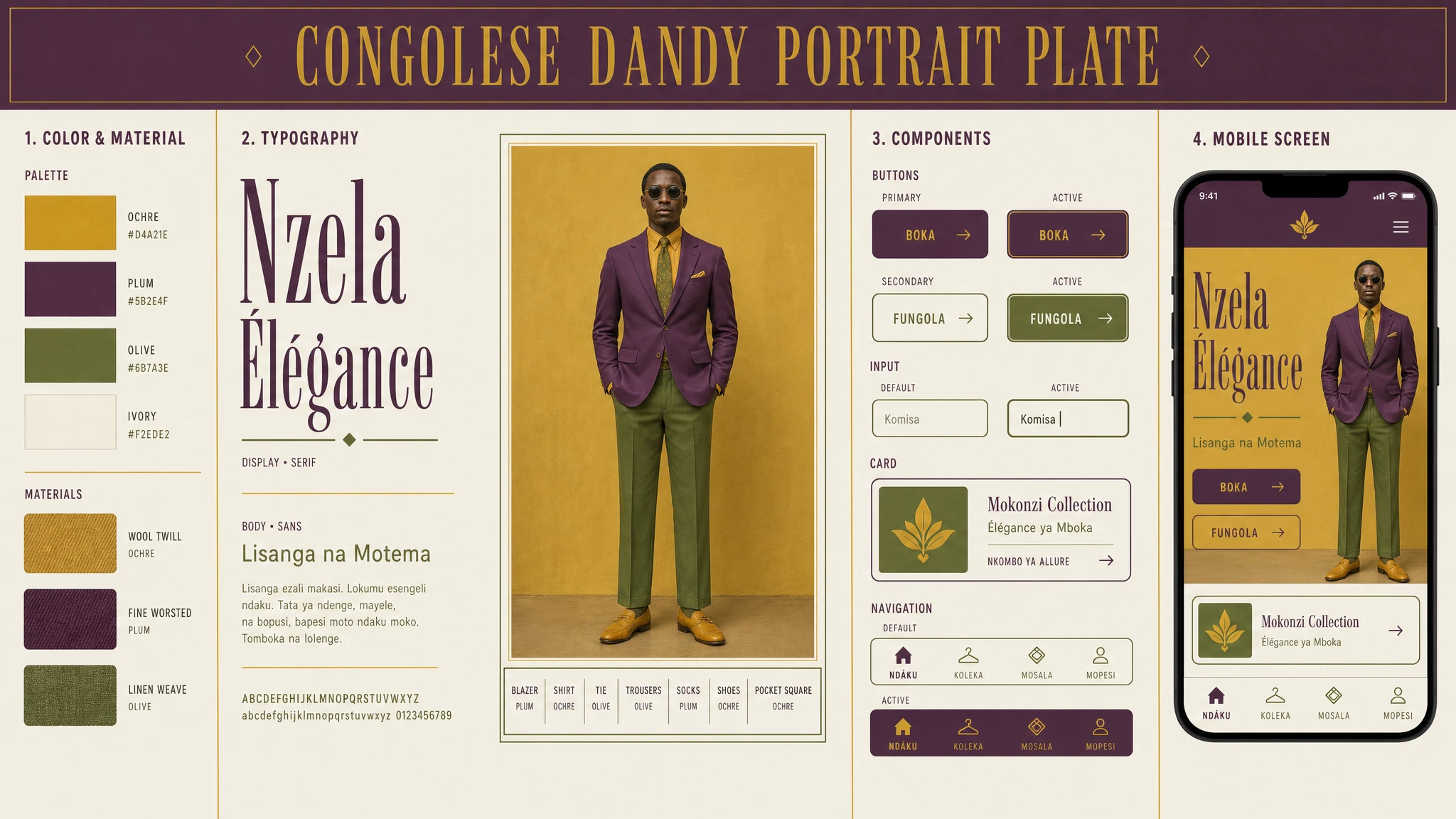 Sapeur Portrait Plate design system