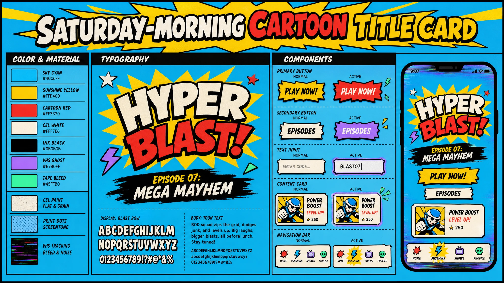 Saturday Title Card design system