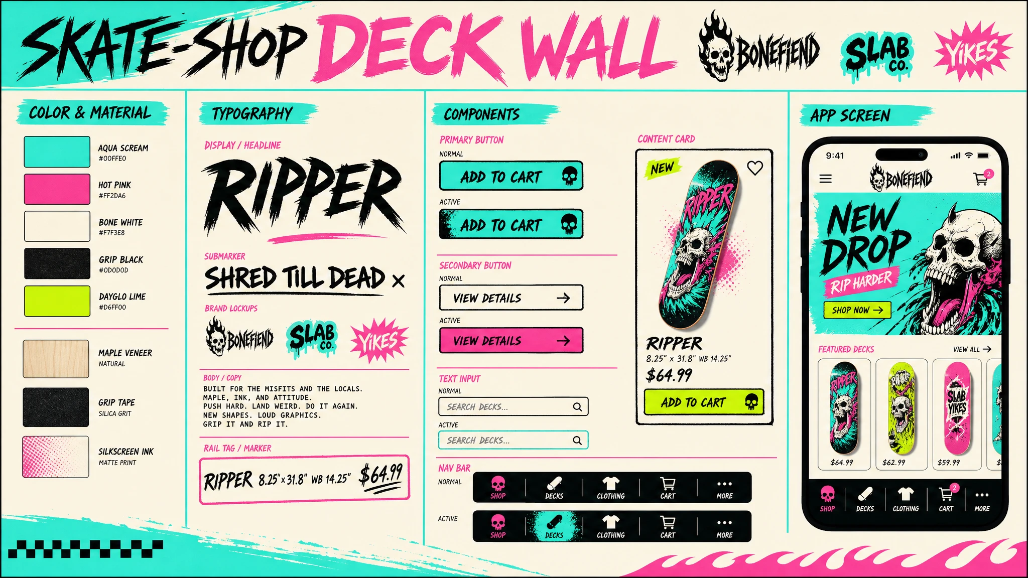 Skate Deck Wall design system