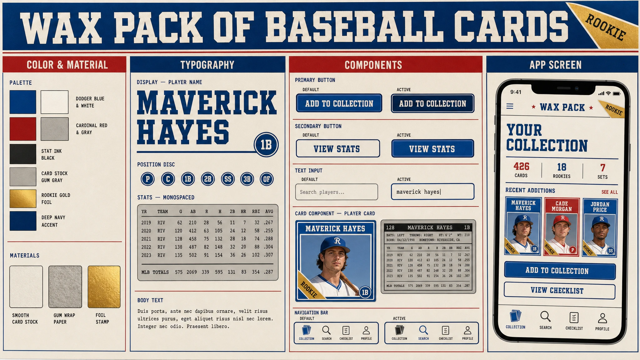 Wax Pack Card design system
