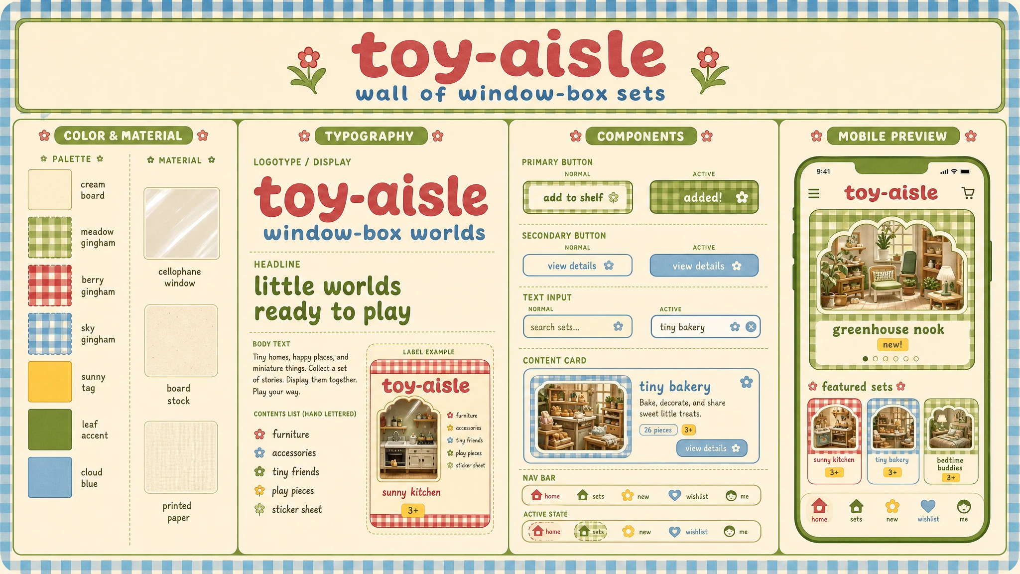 Window Box Toy Shelf design system