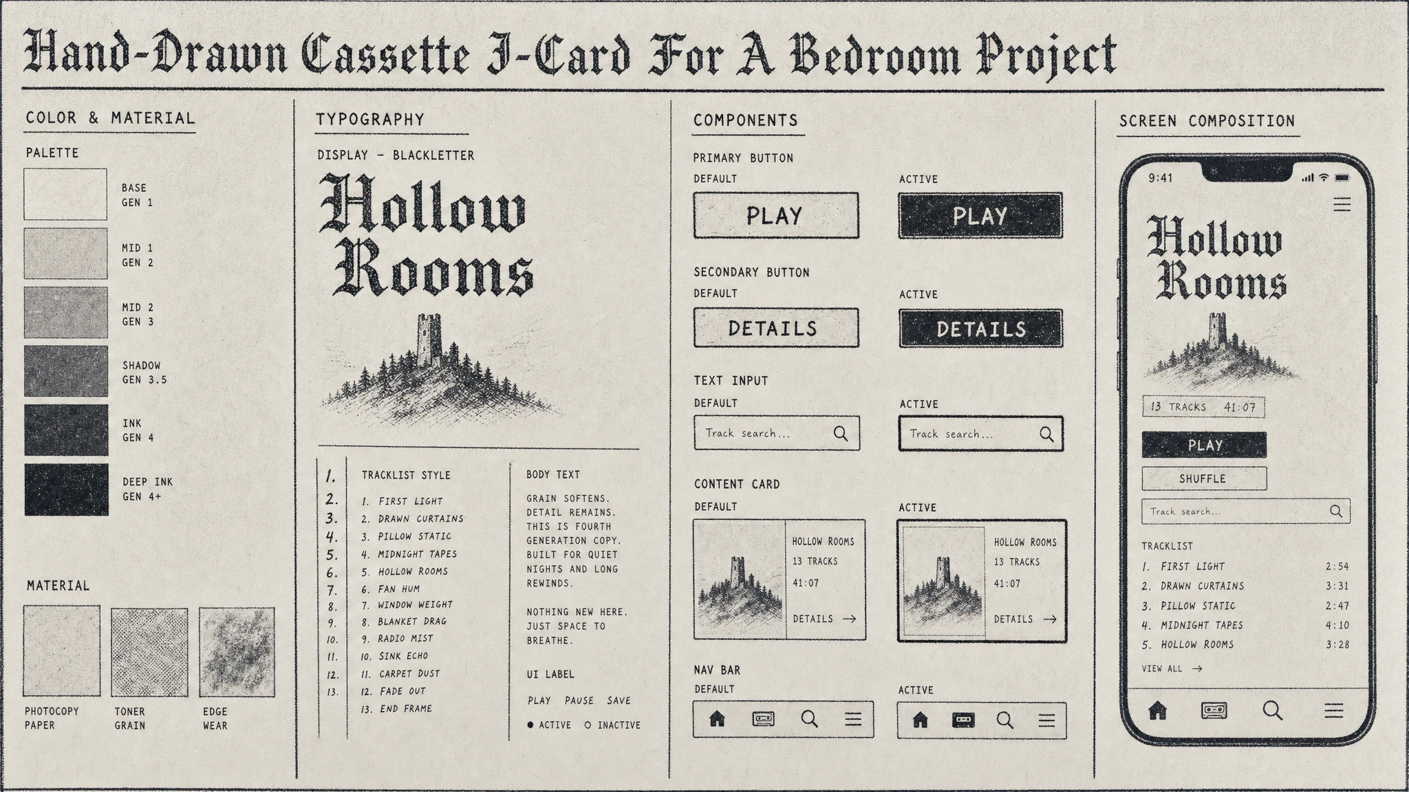 Dungeon Tape Jcard design system