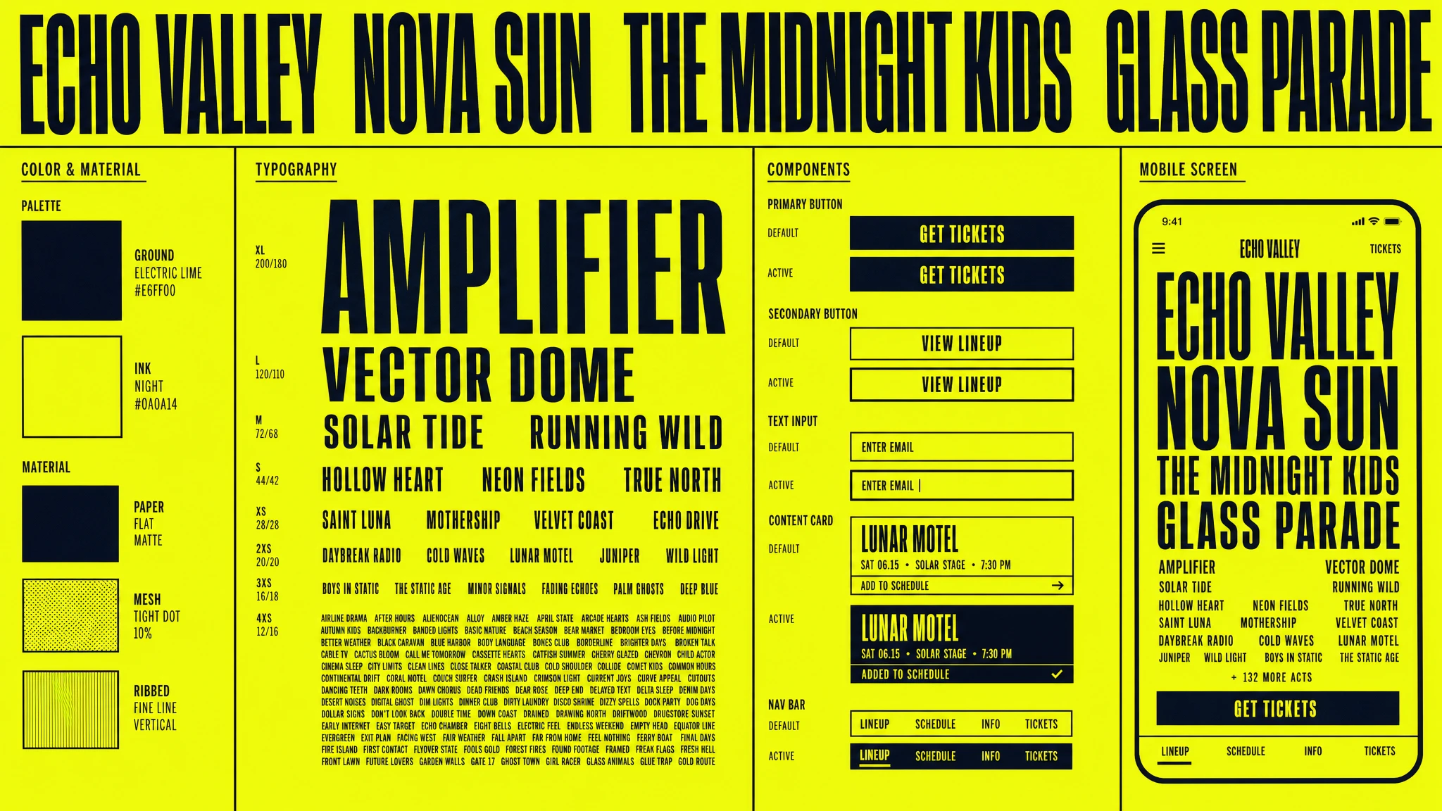 Festival Lineup Poster design system