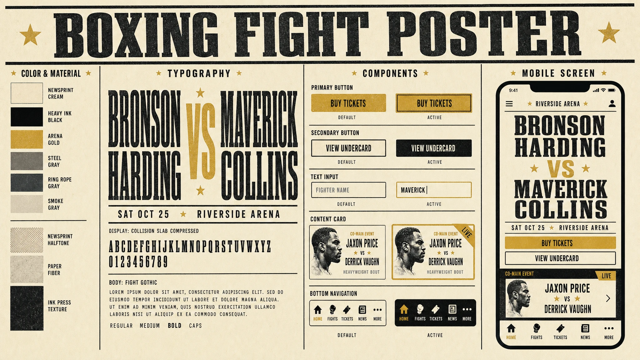 Fight Poster design system