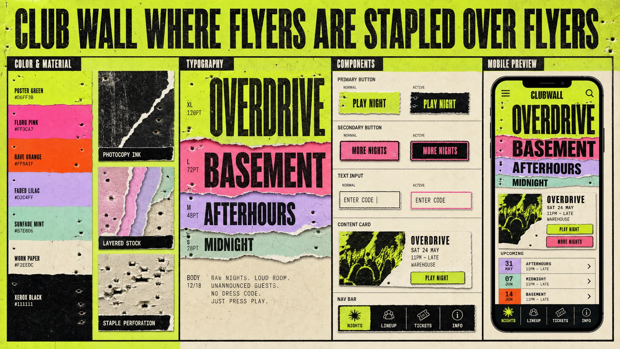 Torn Flyer Photocopy Wall design system