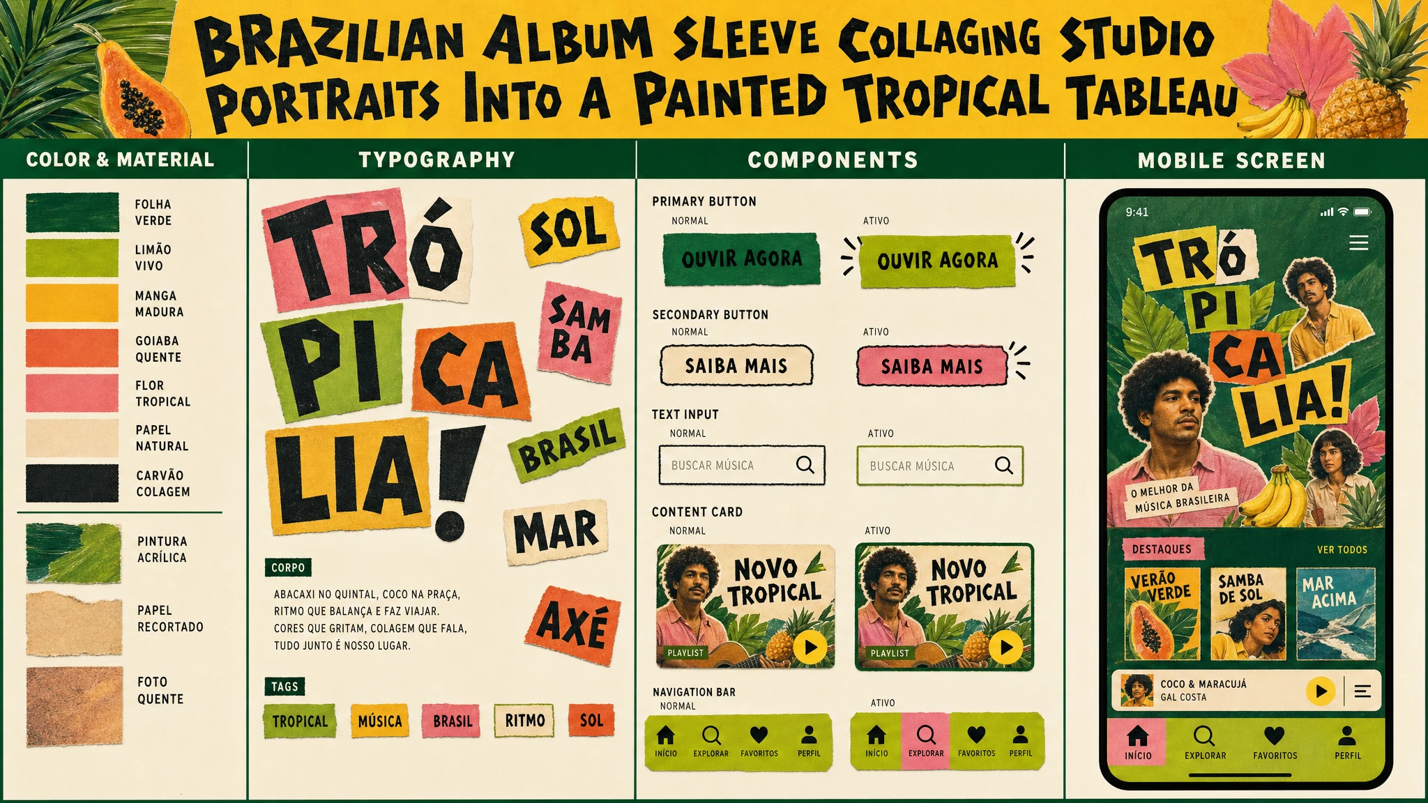 Tropicalia Sleeve Collage design system