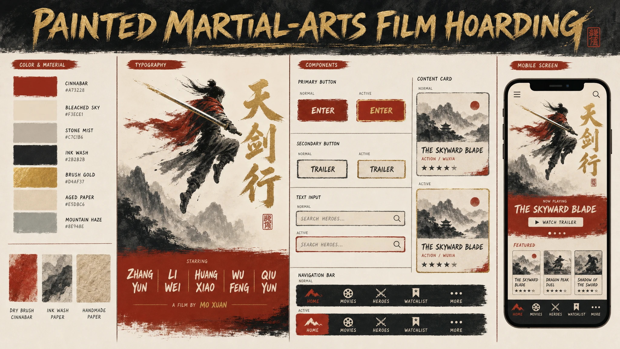 Wuxia Painted Hoarding design system