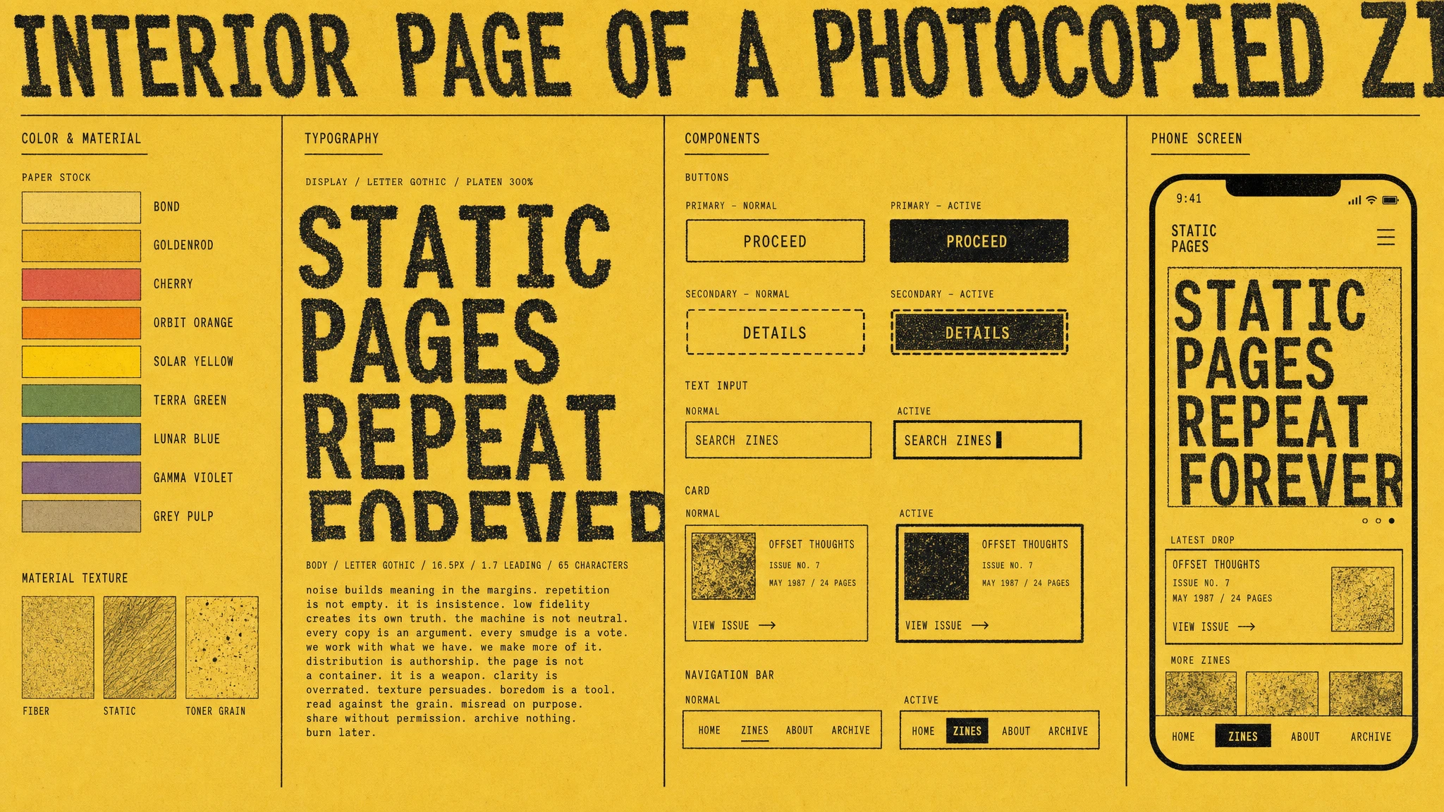 Rw Copy Shop Zine Interior design system