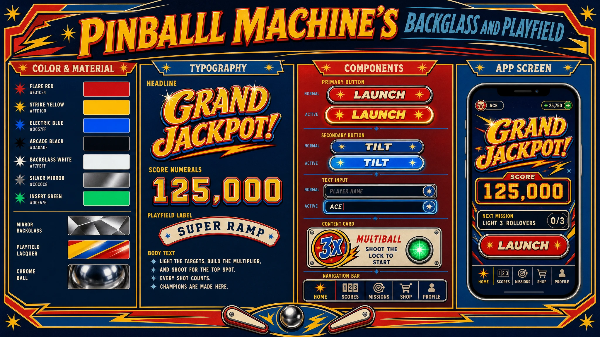 Pinball Backglass design system