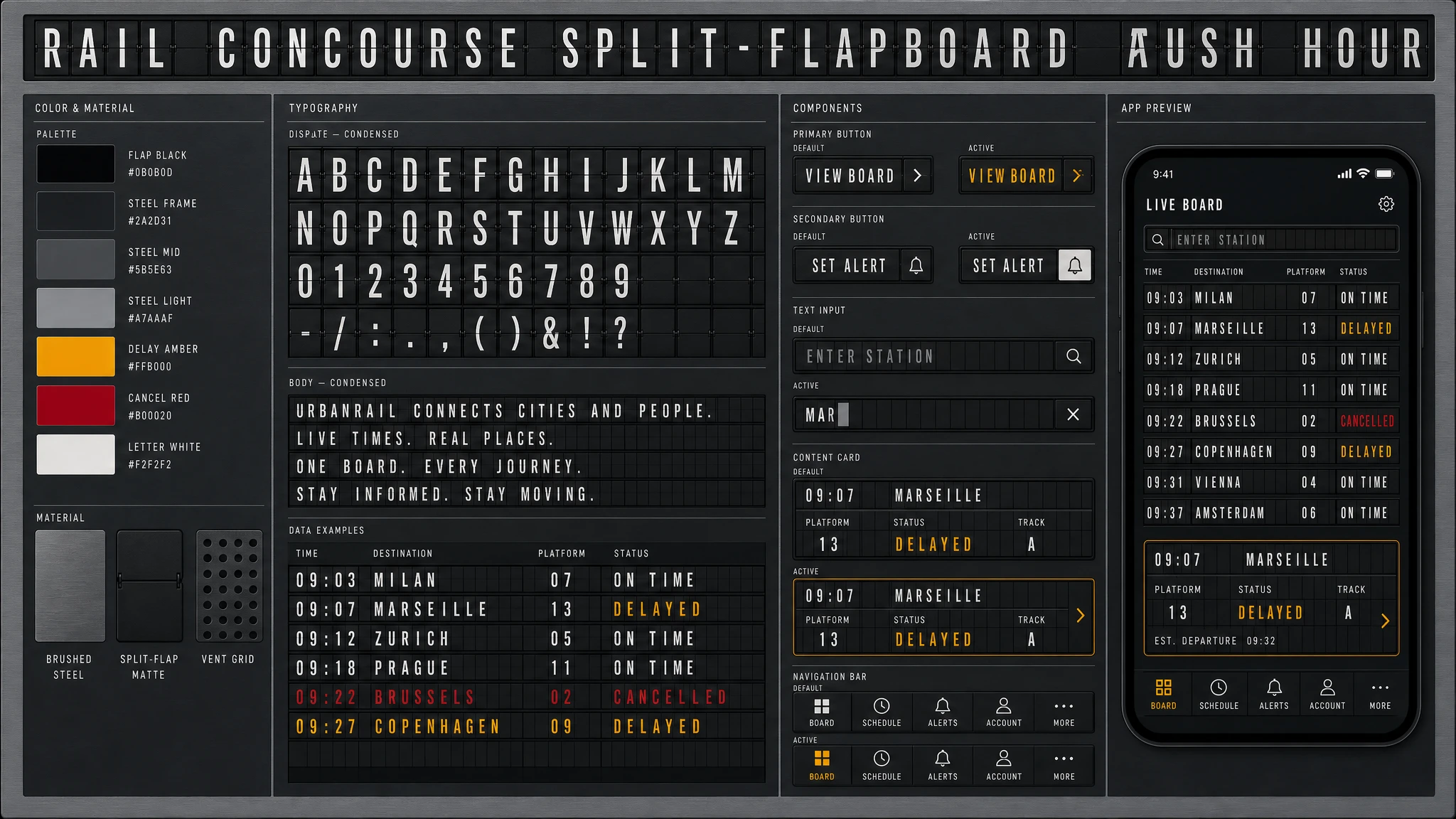 Split Flap Concourse design system