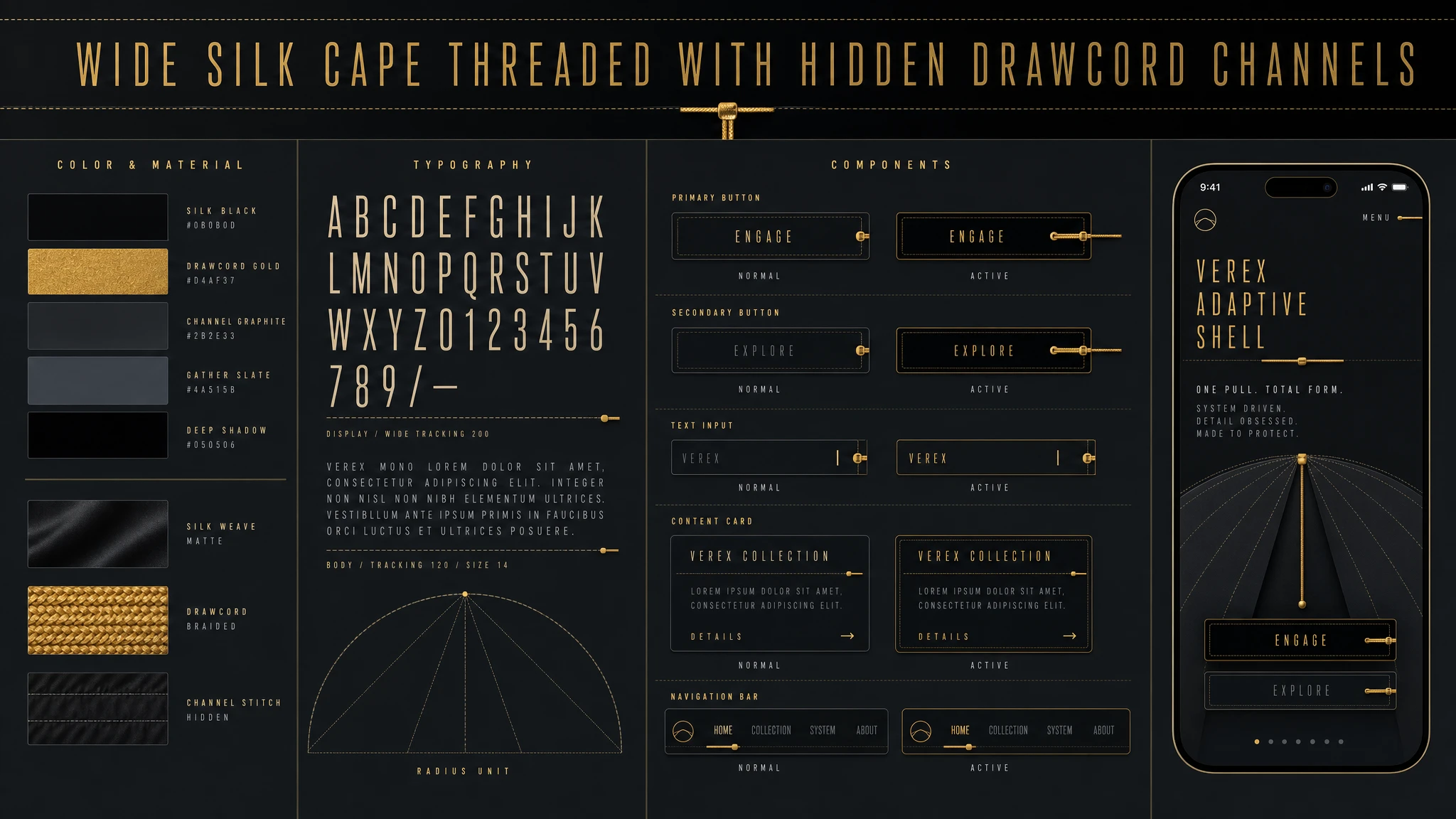 Drawcord Transforming Cape design system