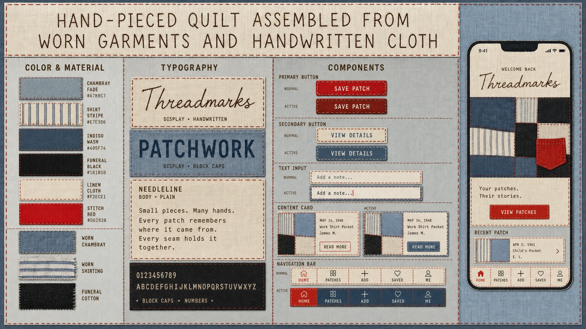 Memory Quilt Atlas design system