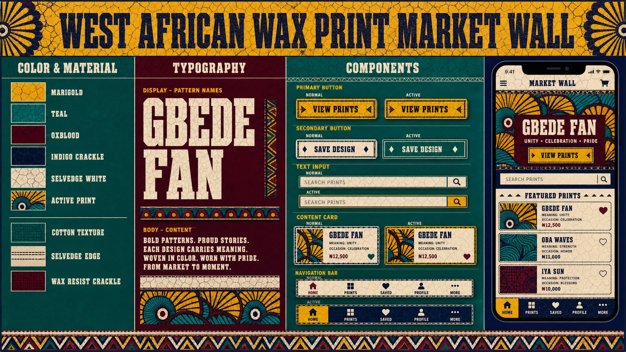Wax Print Market design system