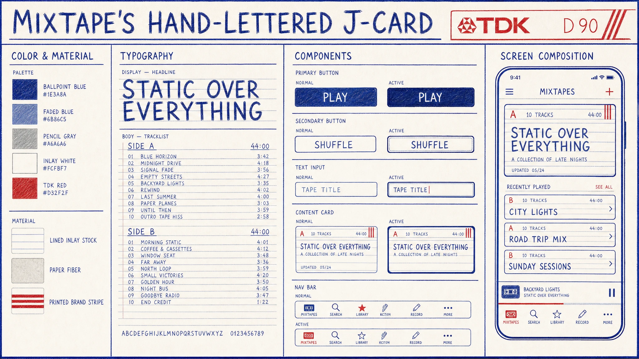 Cassette J Card design system