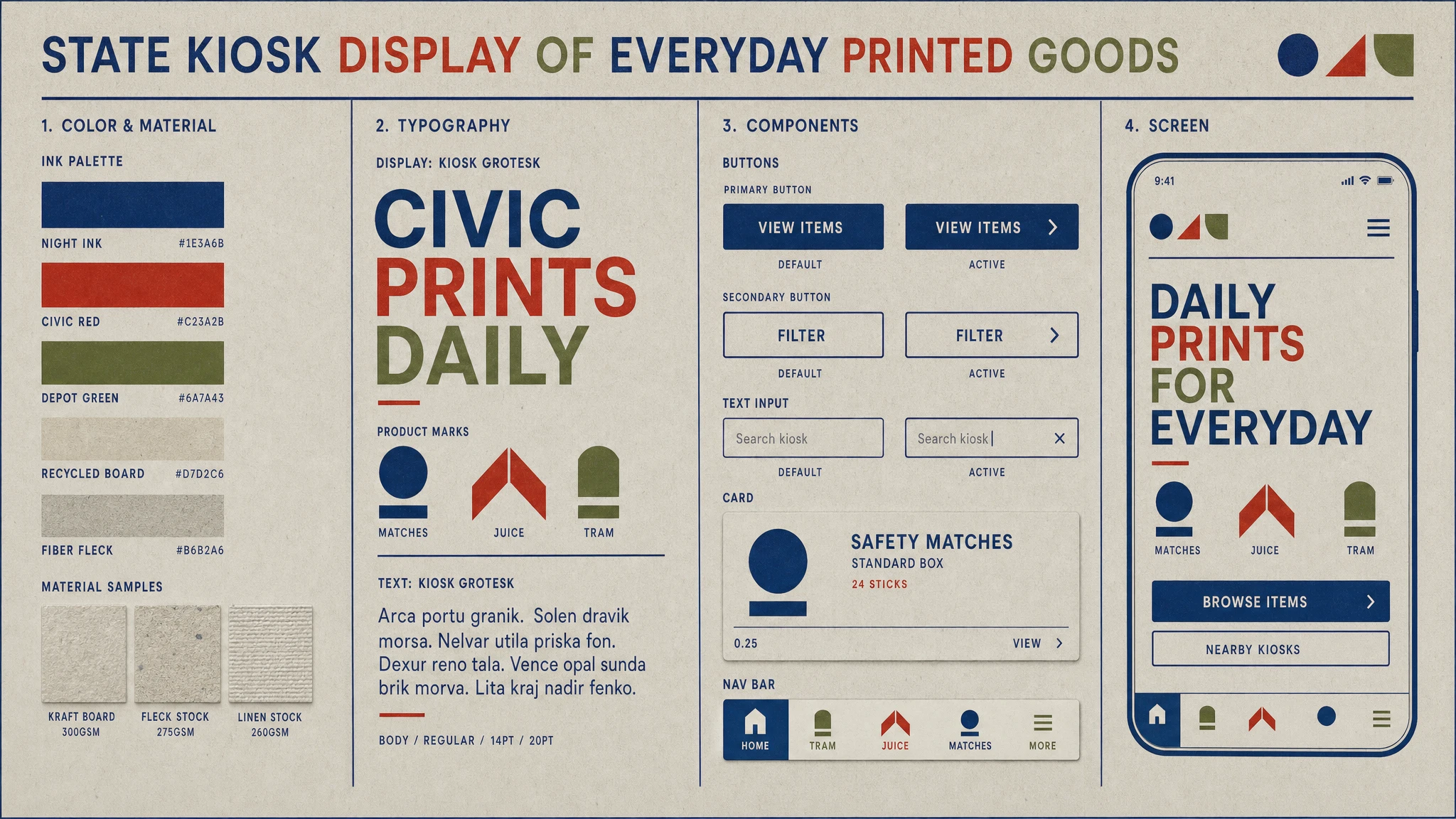 Socialist Kiosk Print design system