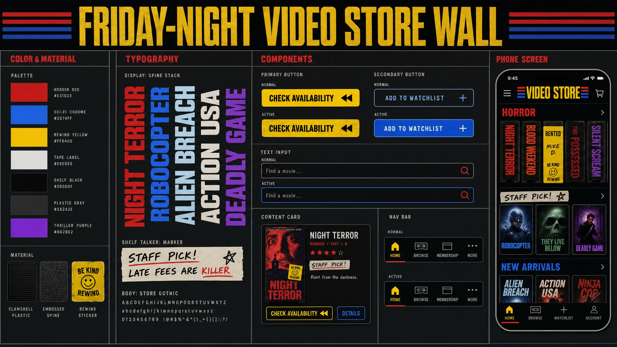 VHS Rental Wall design system