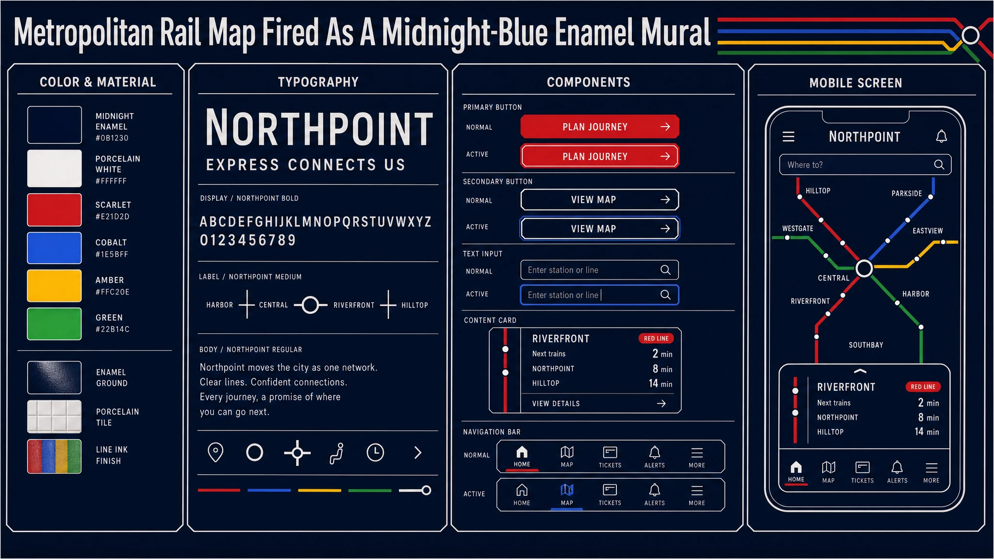 Midnight Transit Diagram design system