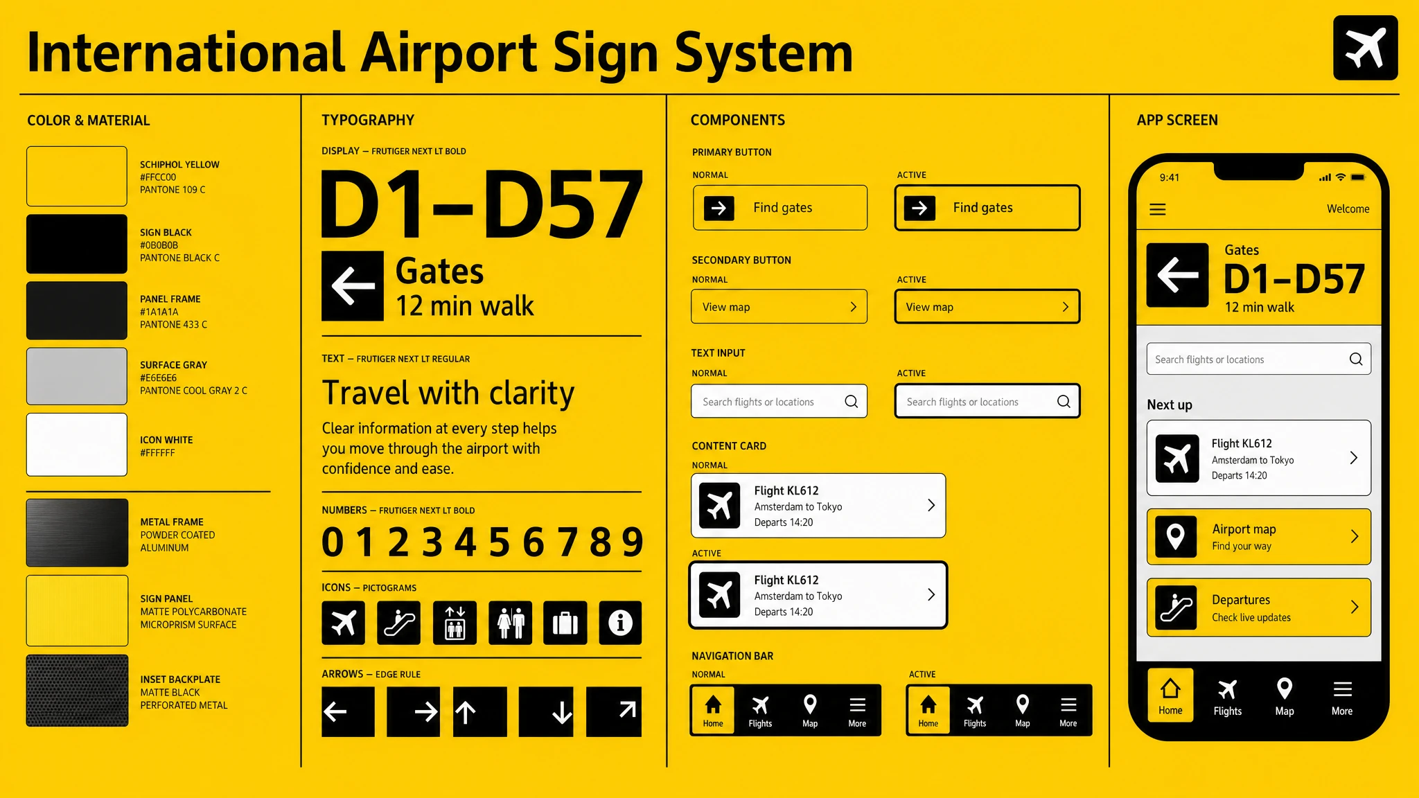 Terminal Yellow Wayfinding design system