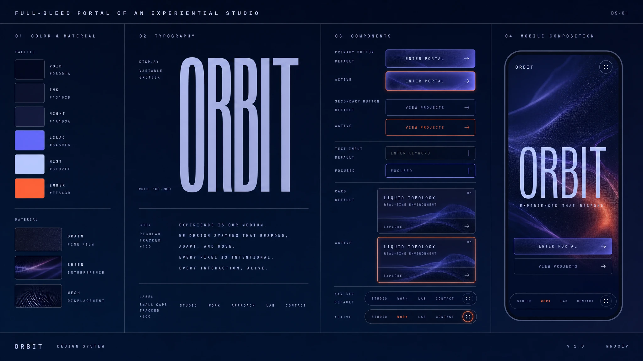 Webgl Shader Portal design system